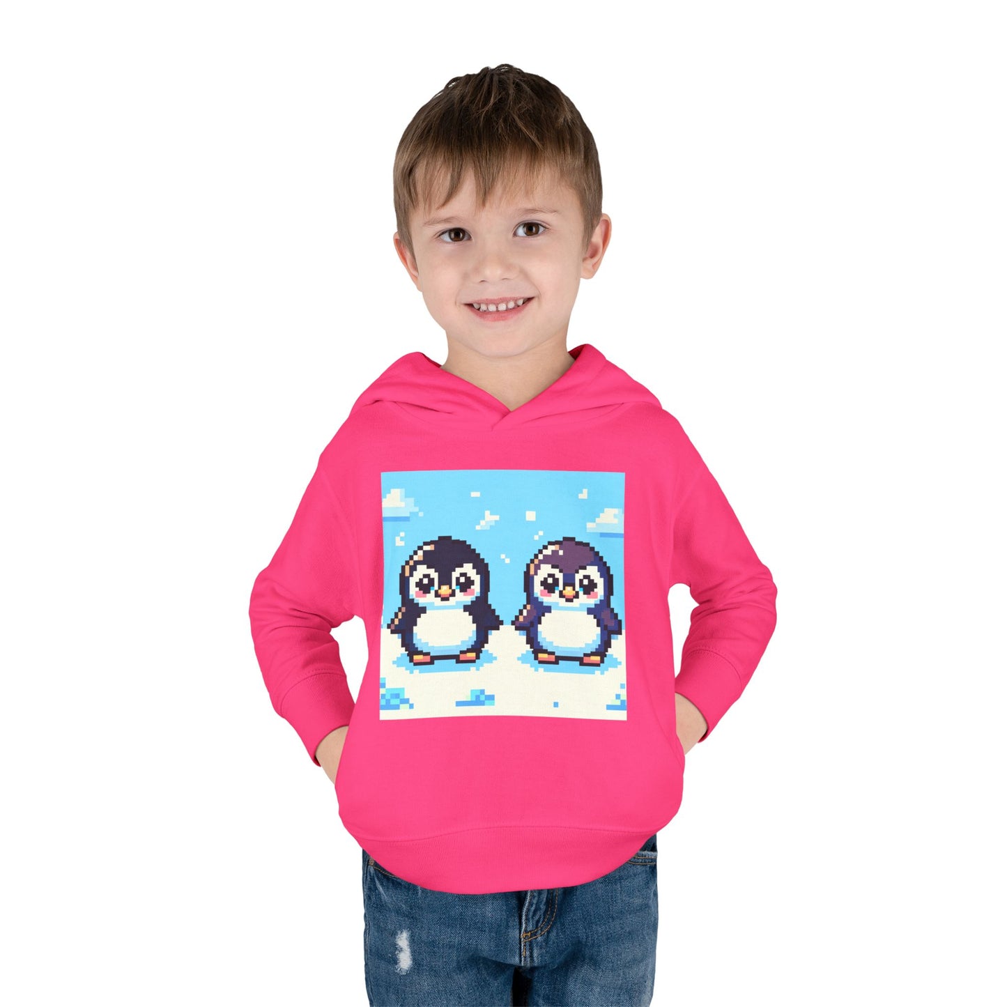 Cute Penguin Toddler Pullover Fleece Hoodie - Perfect for Winter Playtime