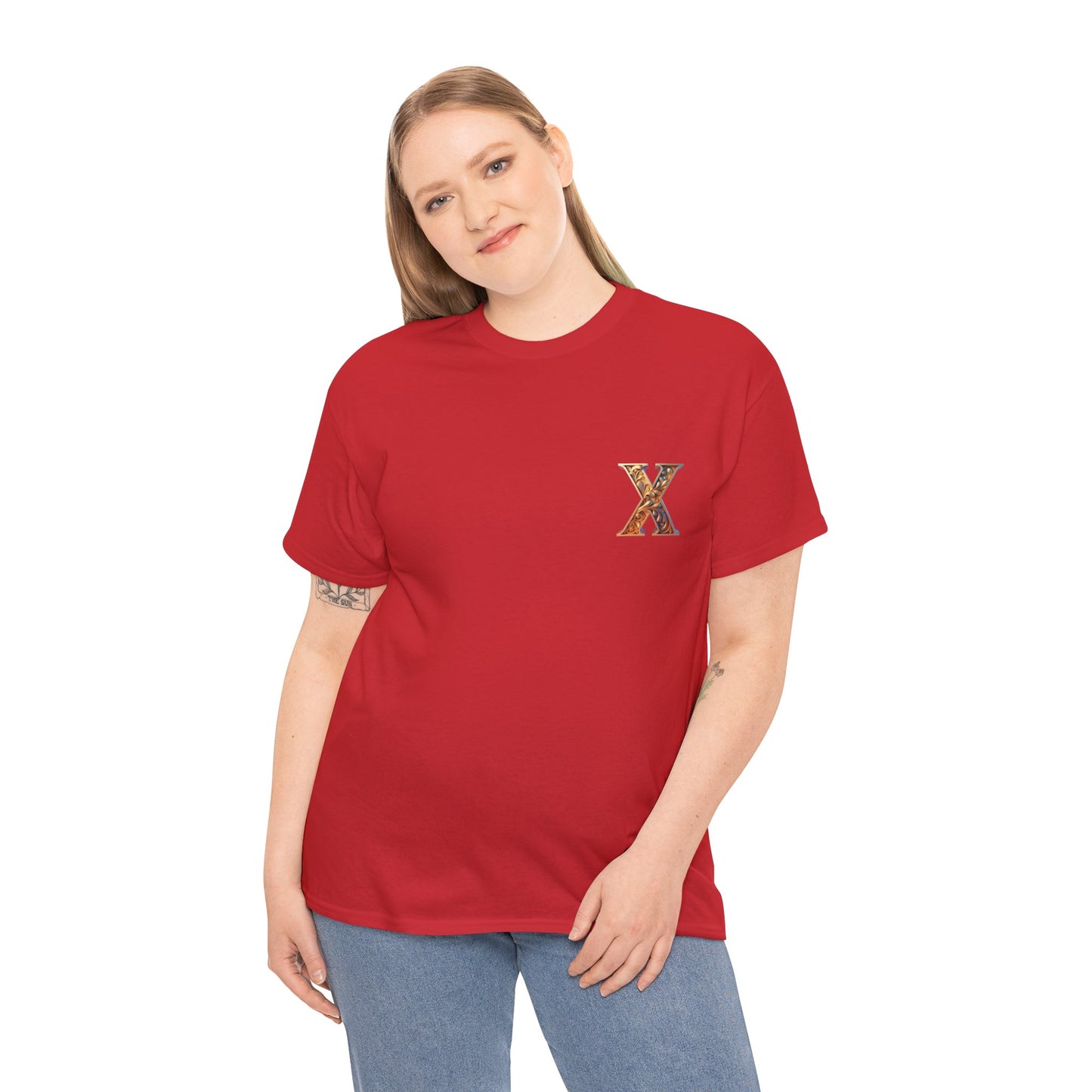 Unisex Heavy Cotton Tee - Stylish 'X' Graphic Shirt for Everyday Wear
