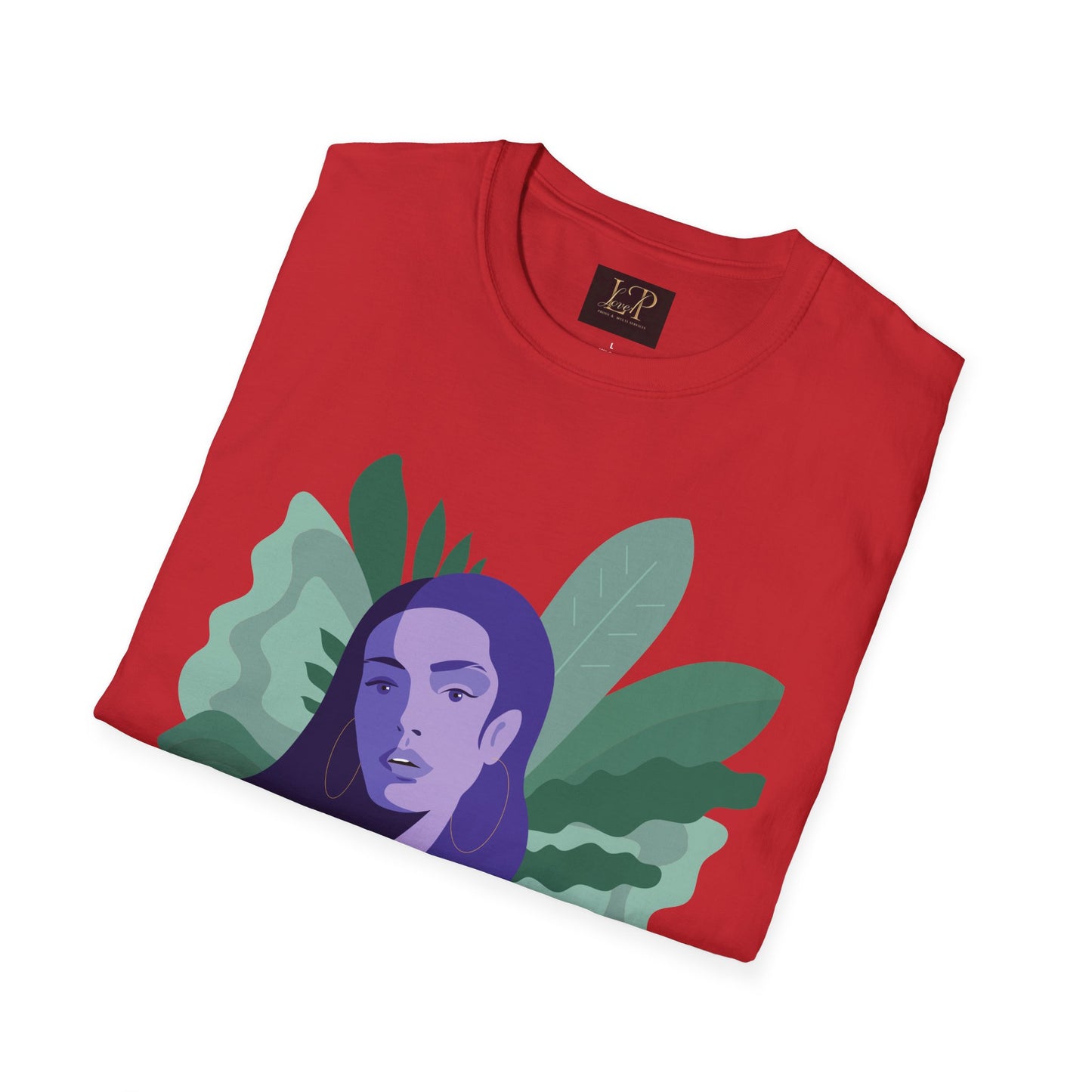 Chic Botanical Portrait T-Shirt for Nature Lovers