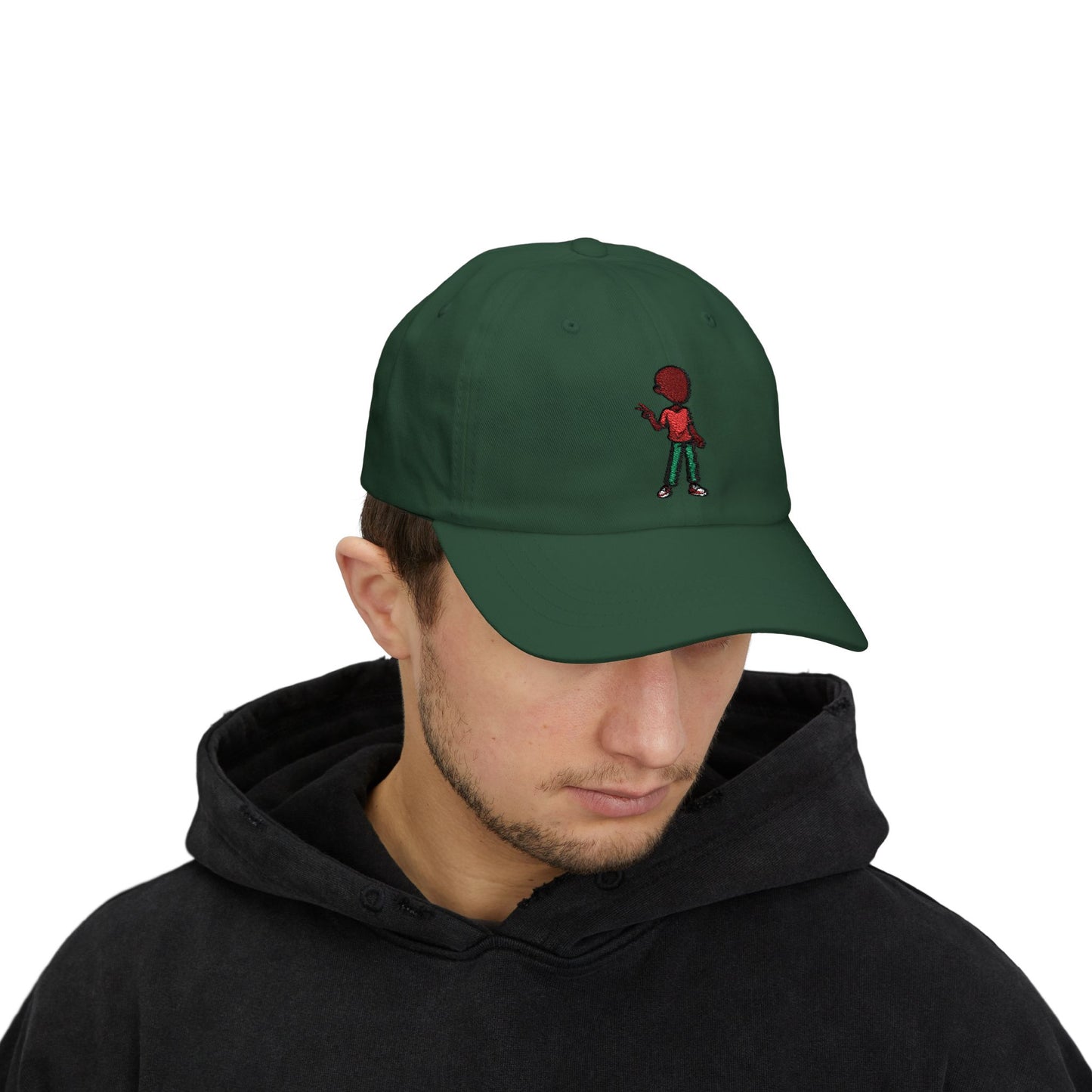 Embroidered Retro Figure Dad Cap – Minimal Streetwear Baseball Hat