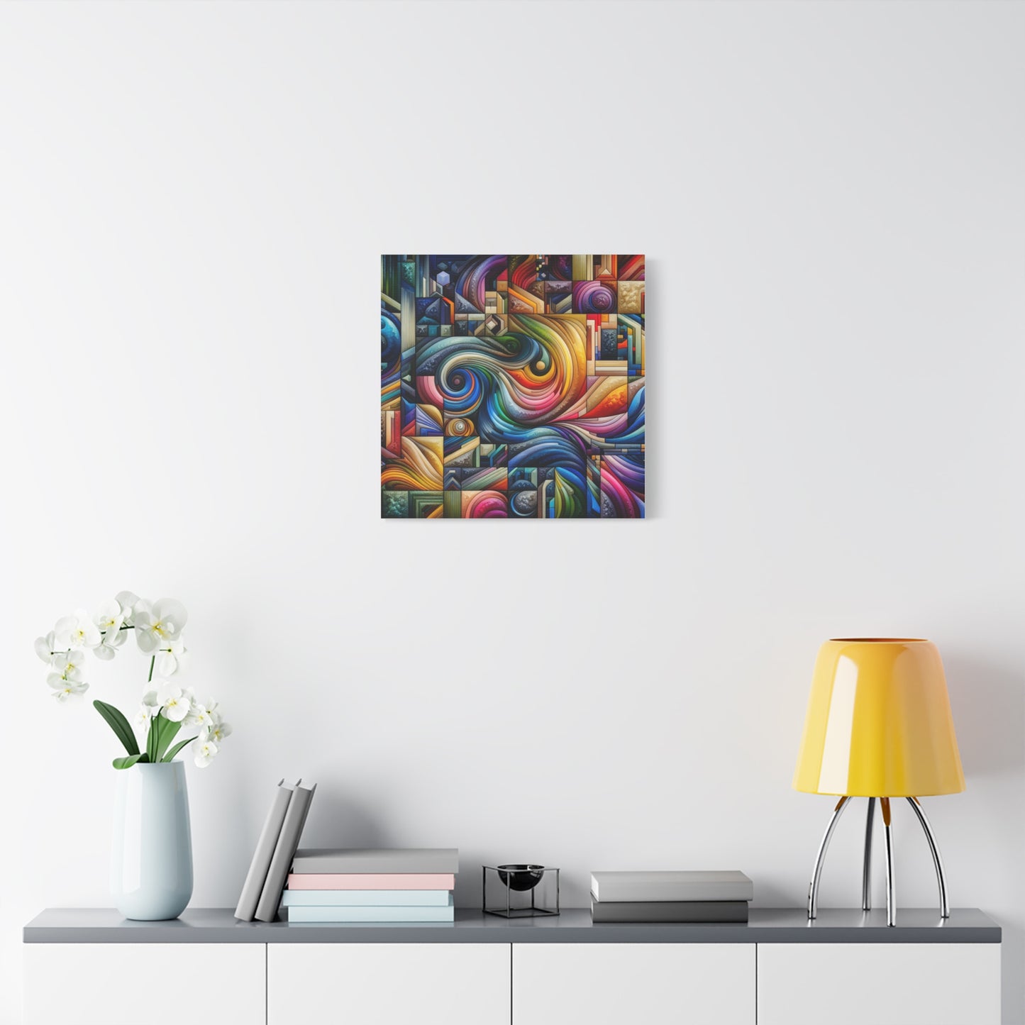 Vibrant Abstract Swirl Matte Canvas Art - Colorful Home Decor