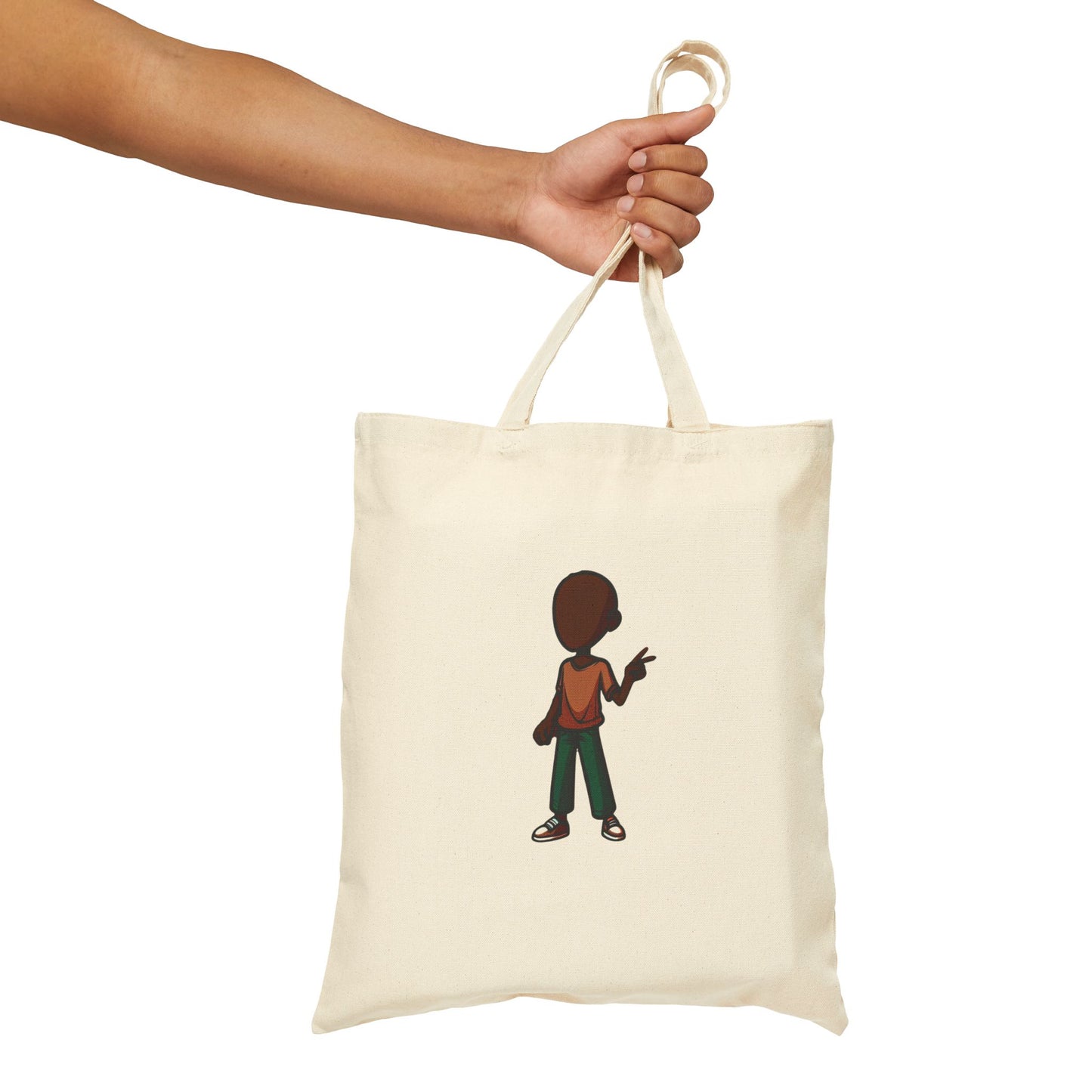 Canvas Tote Bag — Minimal Cartoon Kid Illustration Eco Shopper