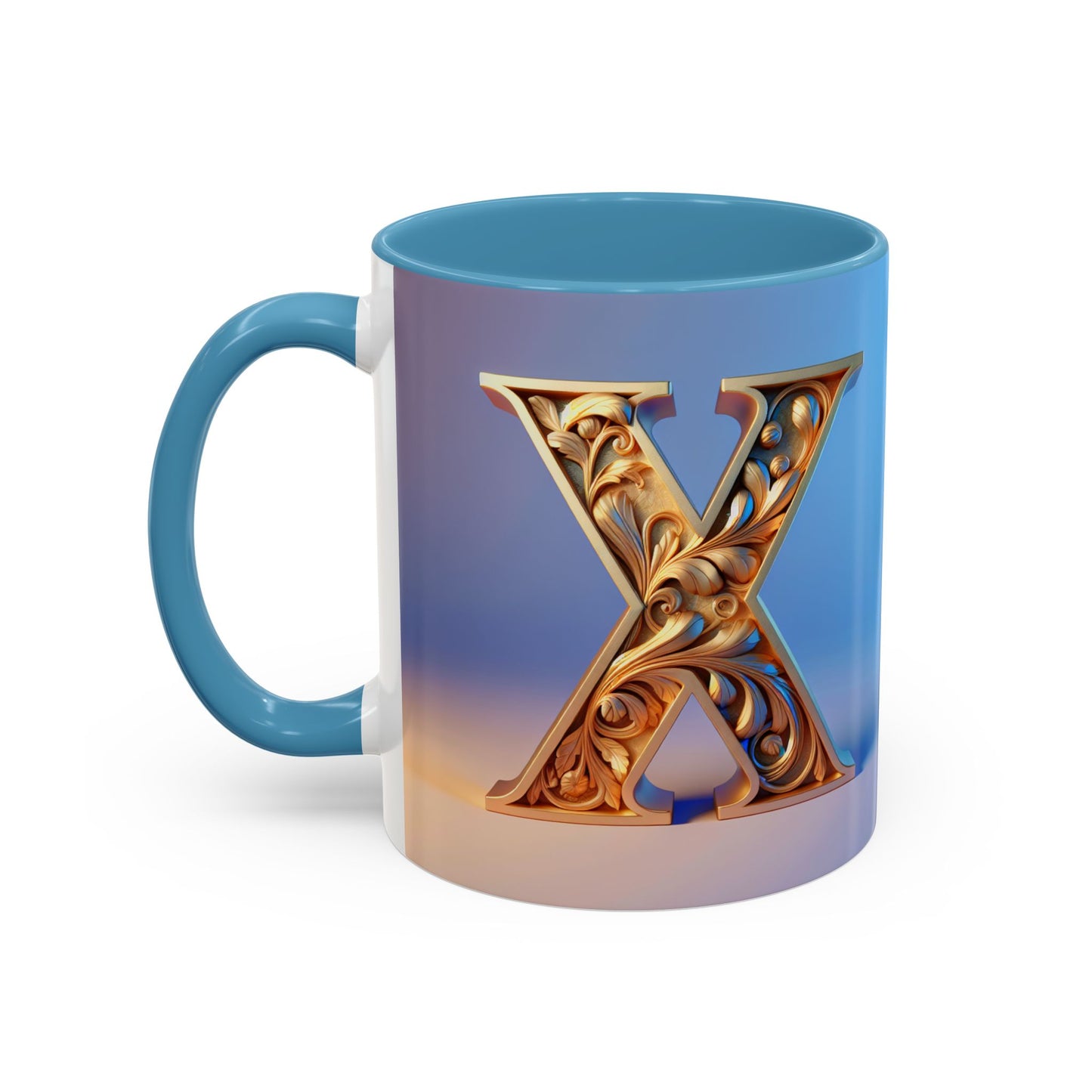 Elegant Monogram Accent Coffee Mug - Customizable X Design for Home & Gifts