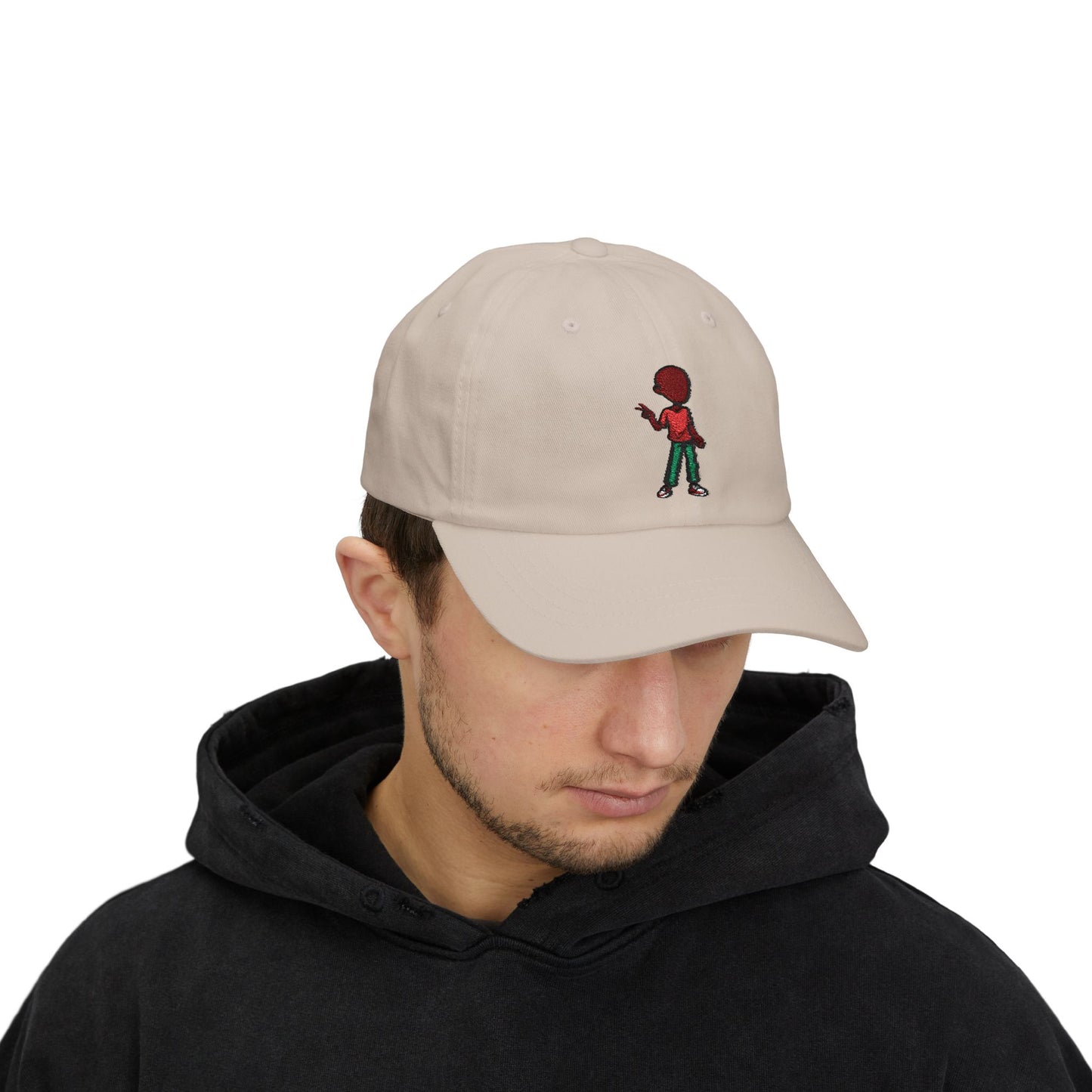 Embroidered Retro Figure Dad Cap – Minimal Streetwear Baseball Hat
