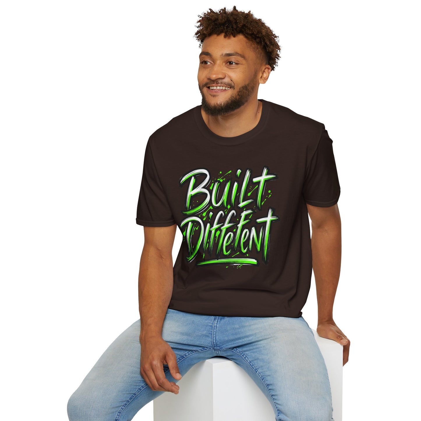 Built Different T-Shirt — Bold Neon Graffiti Tee