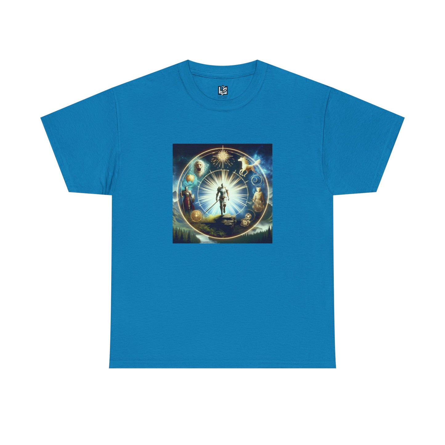Cosmic Connection Unisex Heavy Cotton Tee - Celestial Design for Star Lovers
