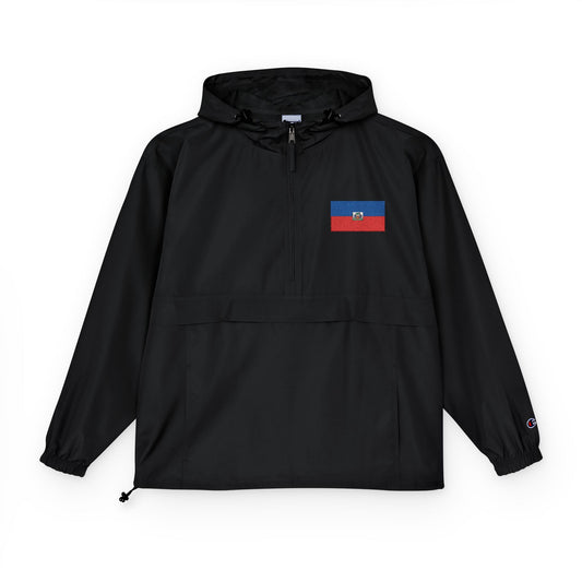 Haitian Flag Champion Packable Anorak Jacket - Unisex Windbreaker