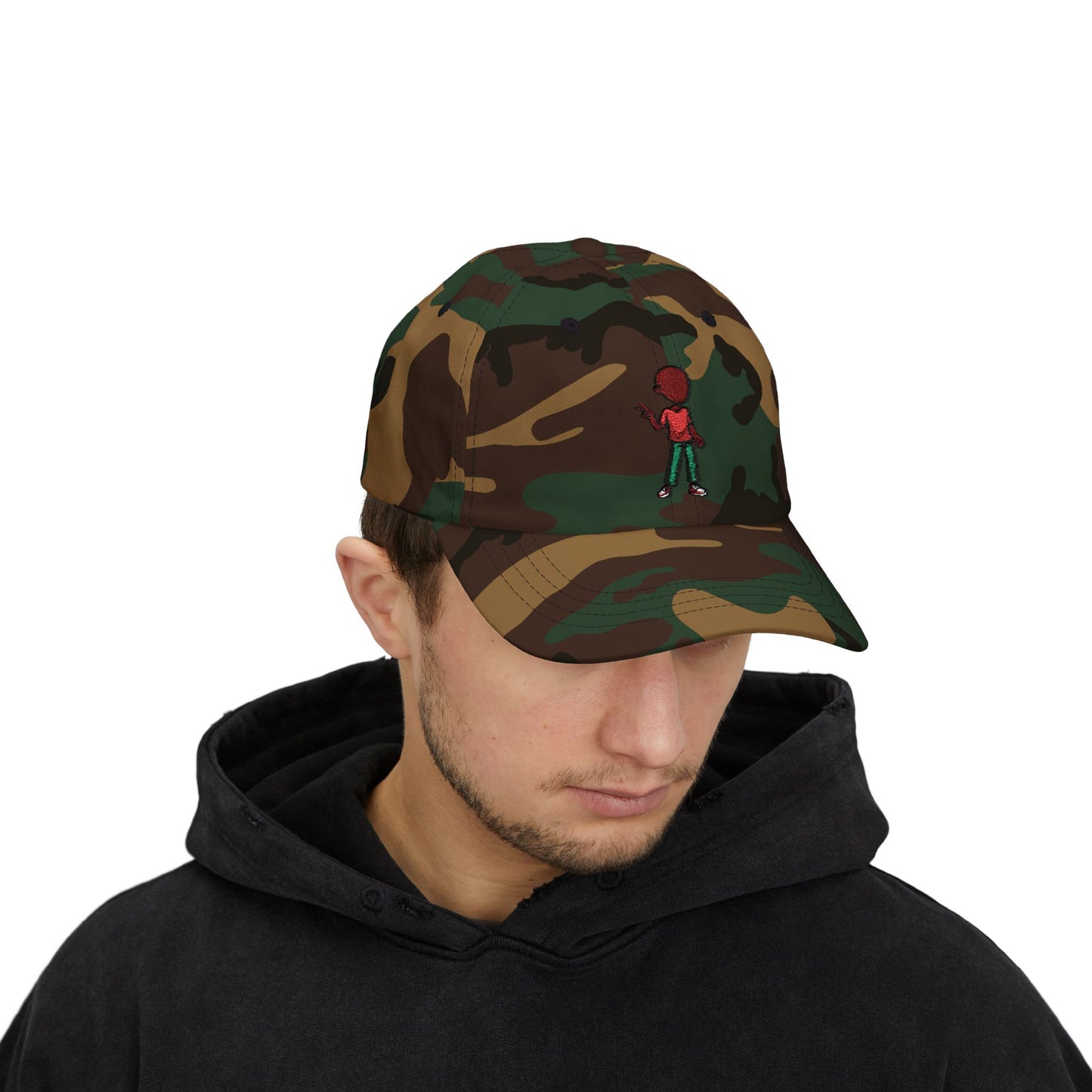 Embroidered Retro Figure Dad Cap – Minimal Streetwear Baseball Hat