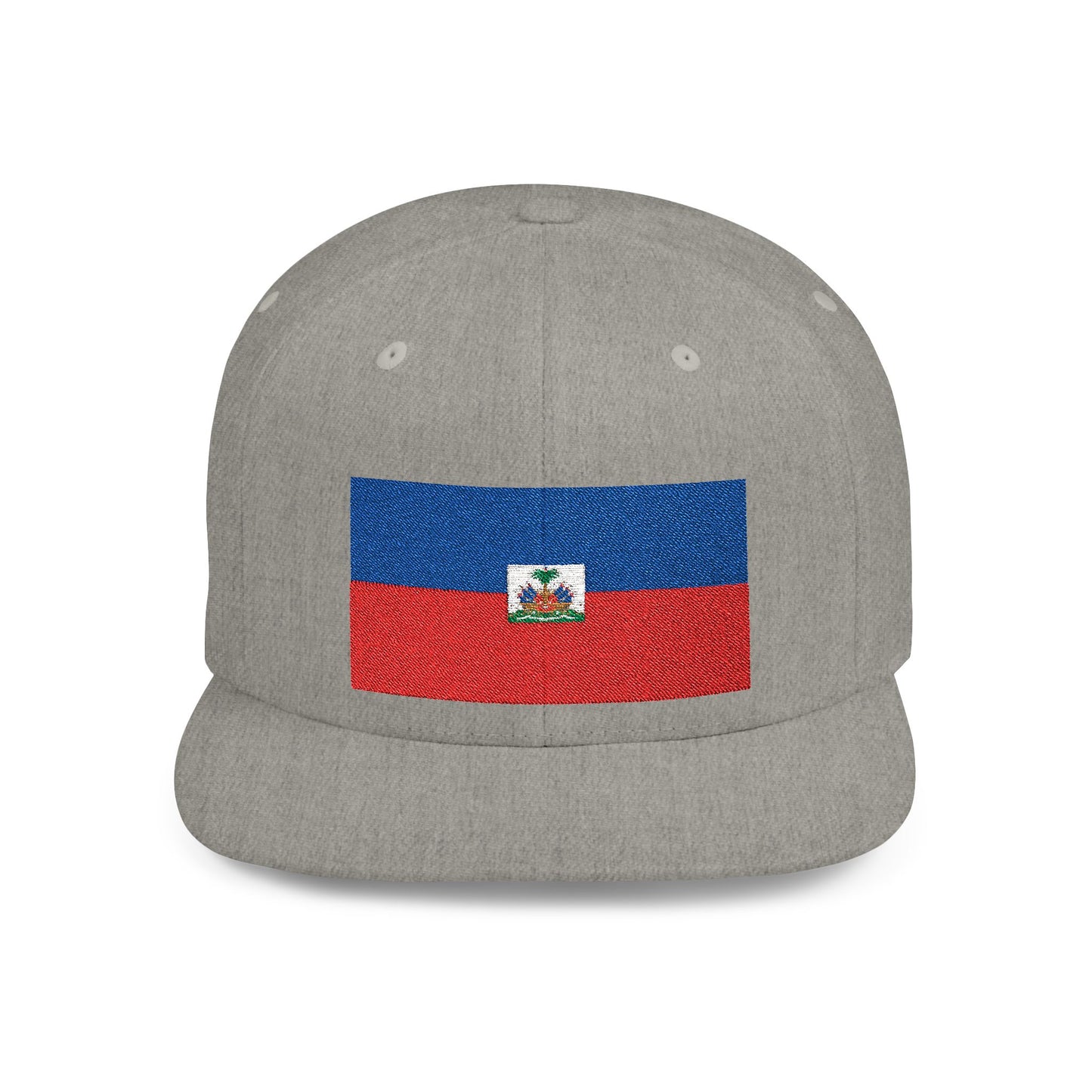 Haitian Flag Flat Bill Snapback Cap - Stylish Headwear for Cultural Celebrations