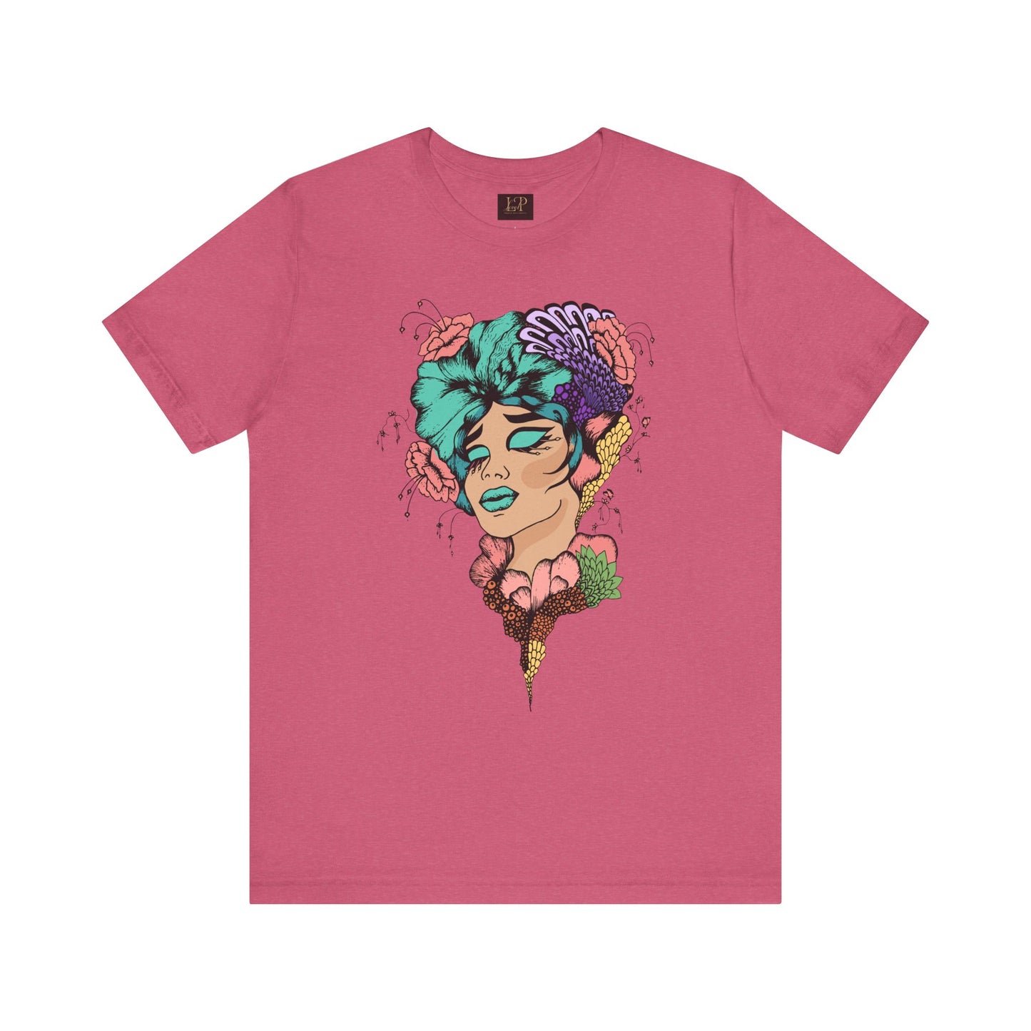 Artistic Floral Unisex Tee with Vibrant Design