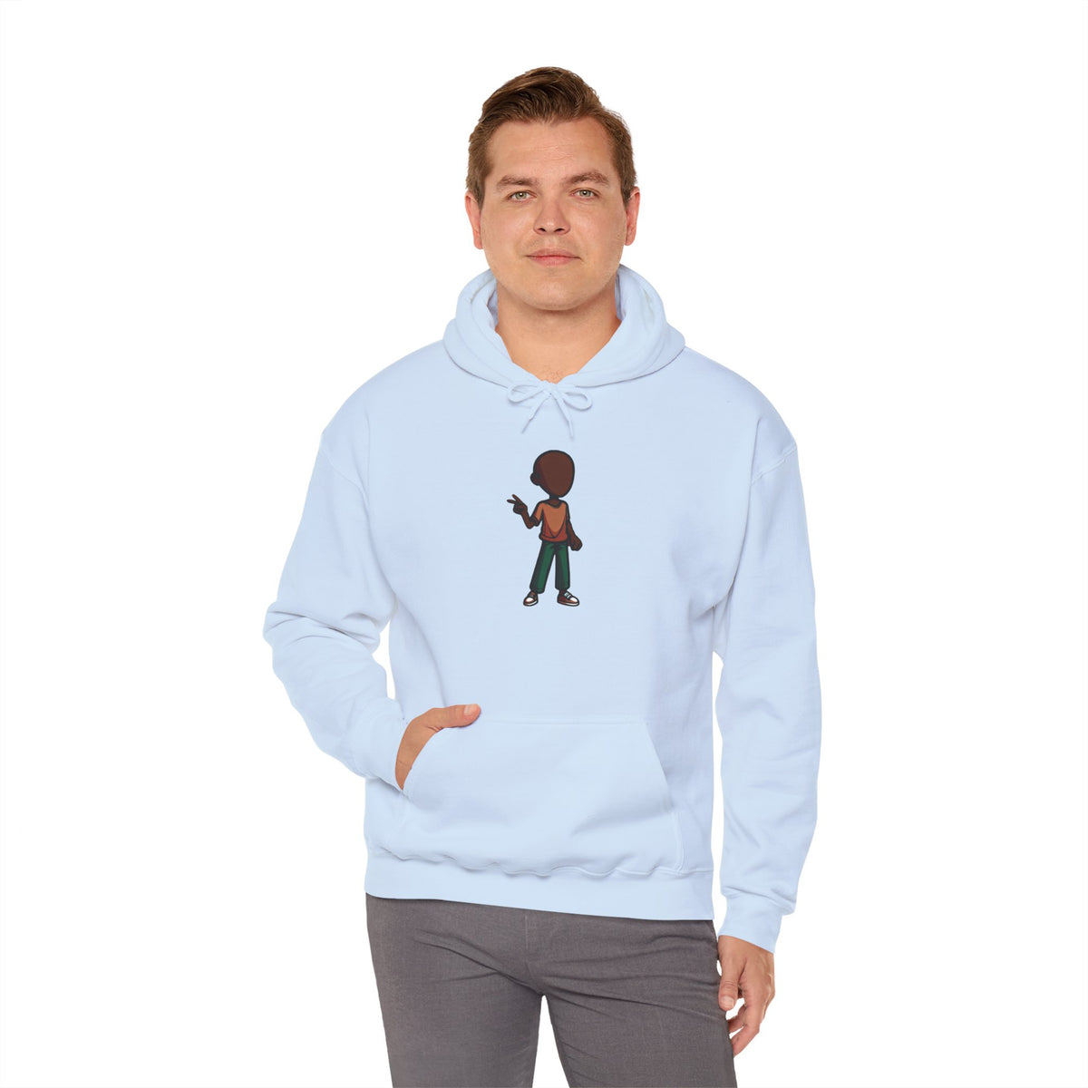 Make Haiti The Pearl of the Antilles Again Hoodie — Cartoon Figure Back Print