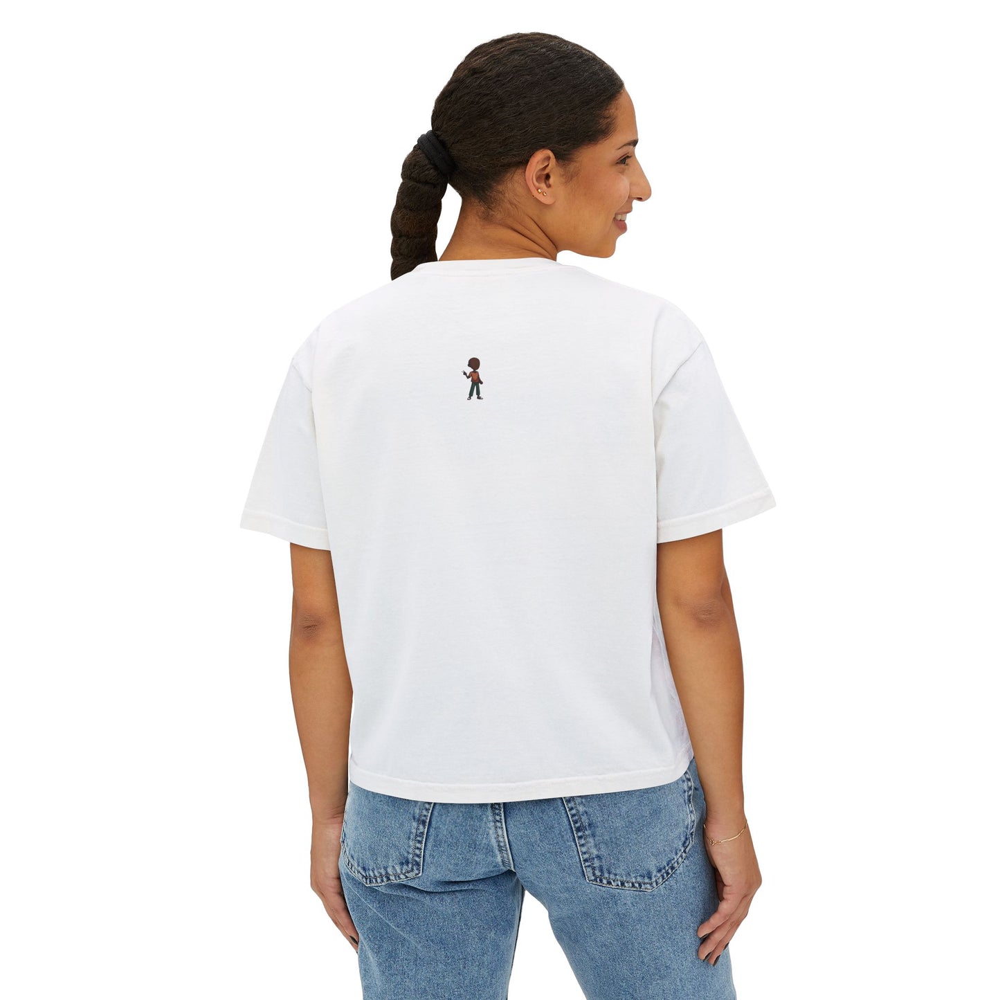 Stay Calm, Stay Focus Boxy Tee — Motivational Women's Crop Shirt