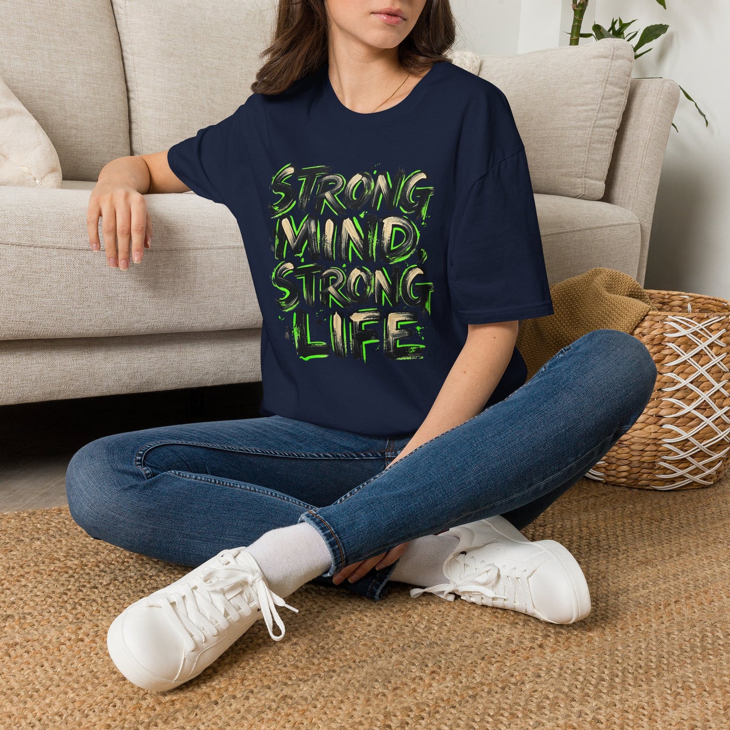 T-Shirt — "Strong Mind, Strong Life" Motivational Graphic Tee