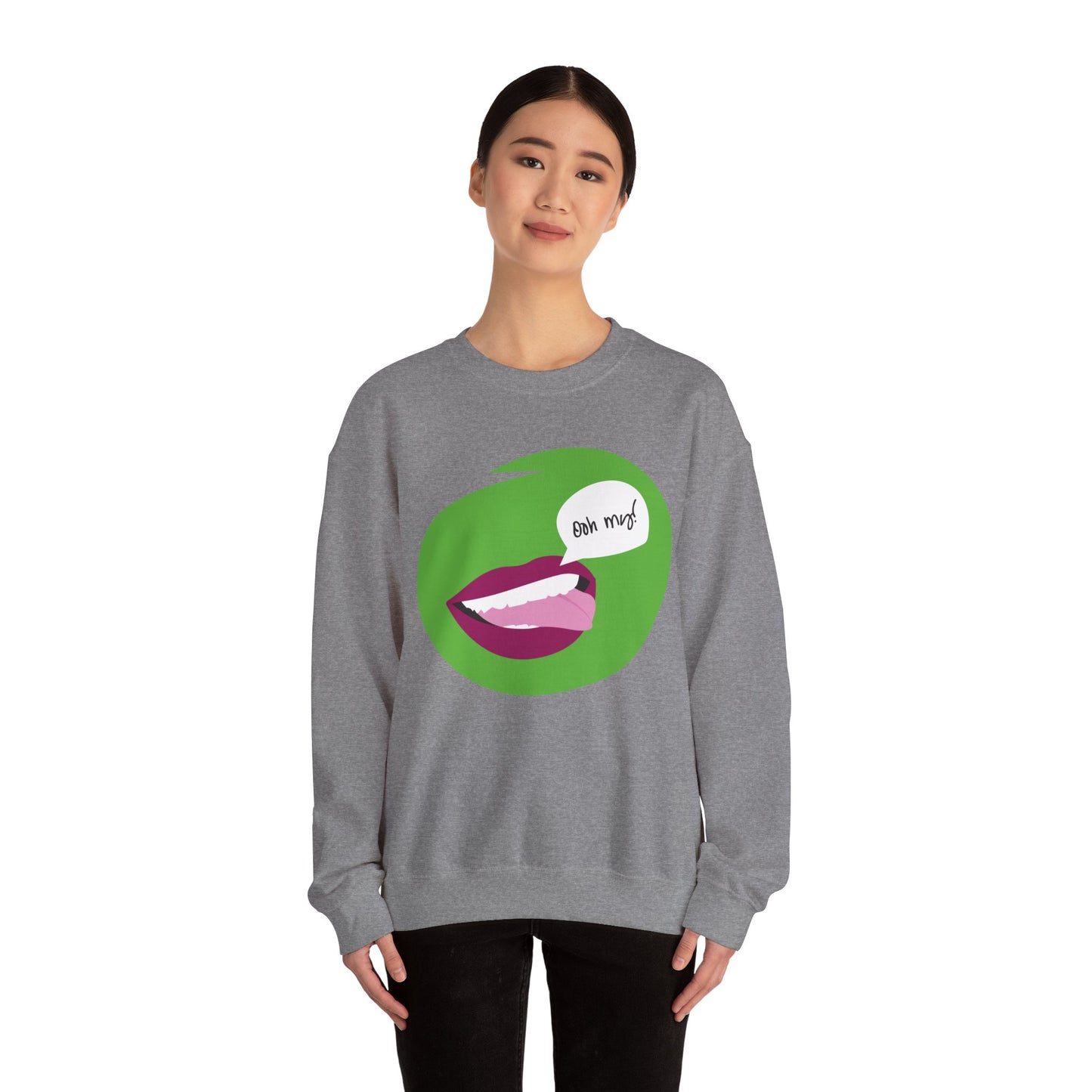 Playful 'Oh My!' Graphic Unisex Crewneck Sweatshirt