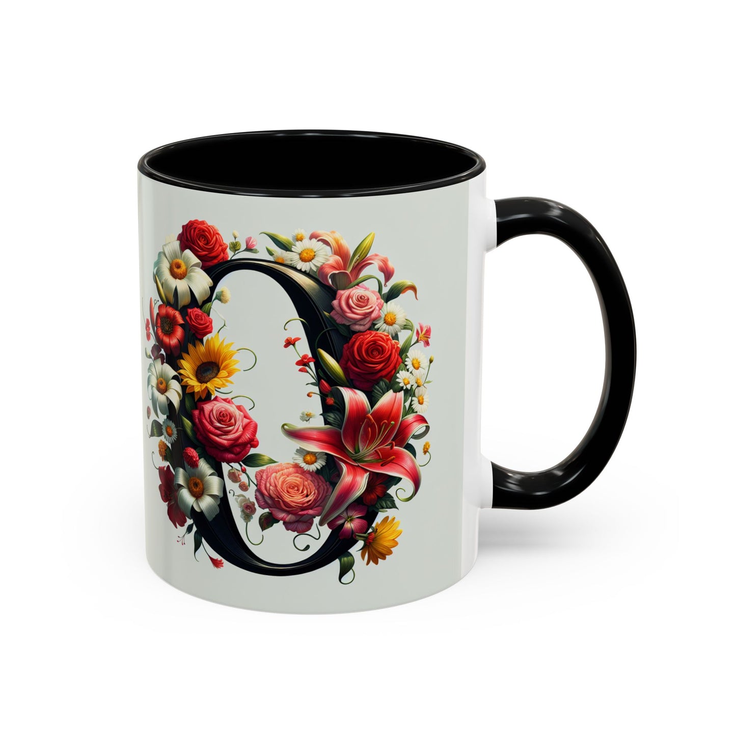 Floral Accent Coffee Mug - Elegant & Vibrant Design for Flower Lovers