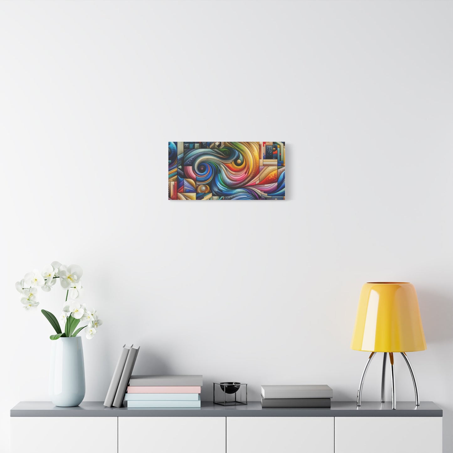 Vibrant Abstract Swirl Matte Canvas Art - Colorful Home Decor