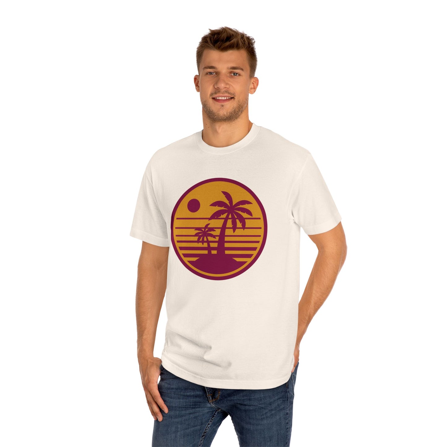 Retro Sunset Palm Tree Unisex Classic Tee