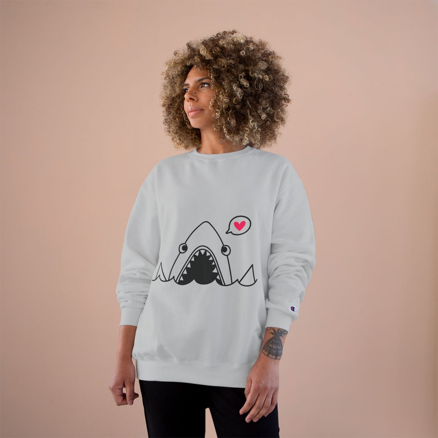 Adorable Shark Love Champion Sweatshirt for Ocean Lovers