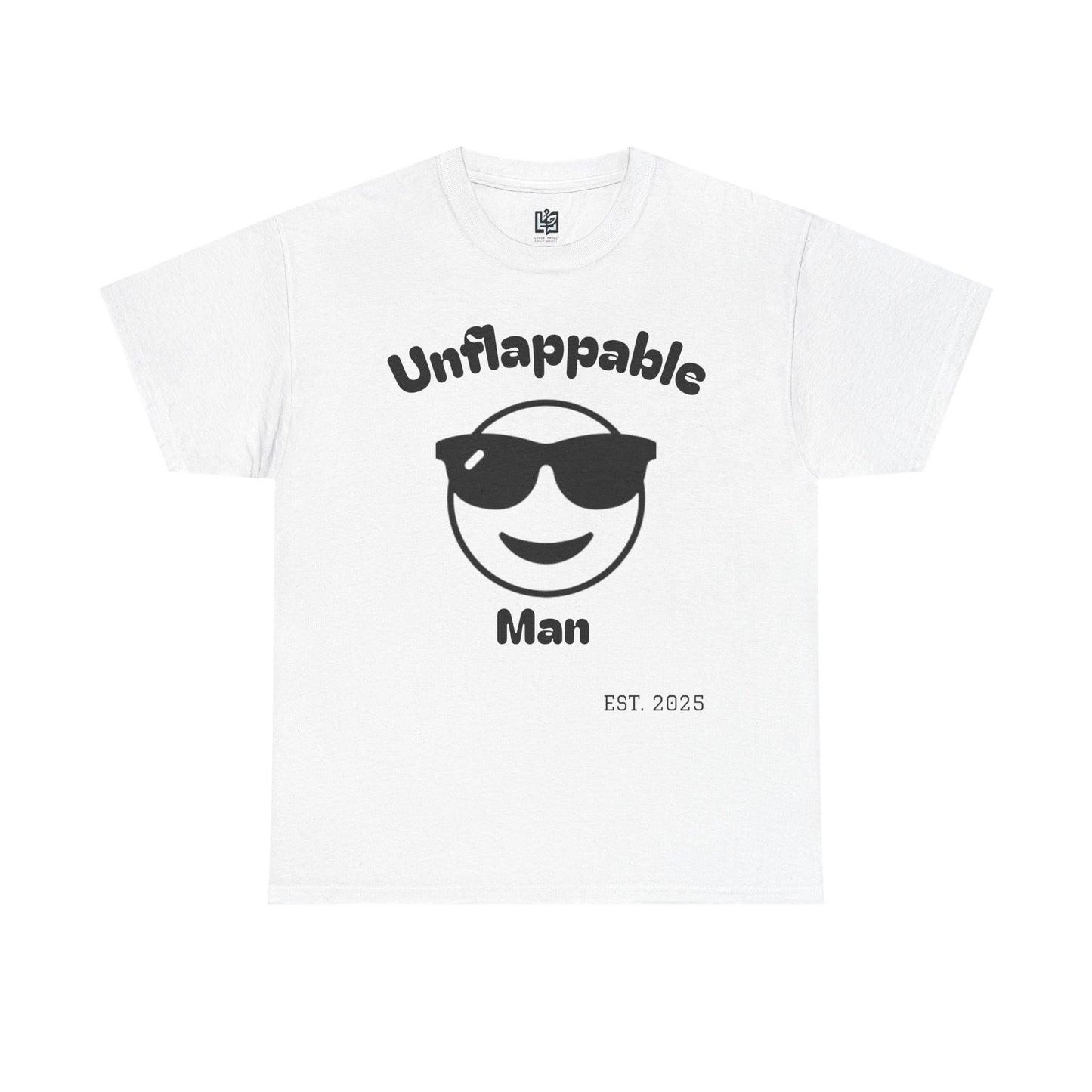 Unisex Heavy Cotton Tee - Unflappable Man Graphic Tee for Chill Vibes