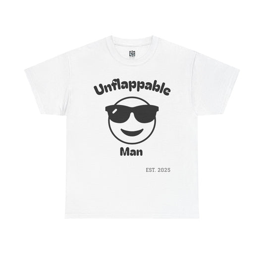 Unisex Heavy Cotton Tee - Unflappable Man Graphic Tee for Chill Vibes