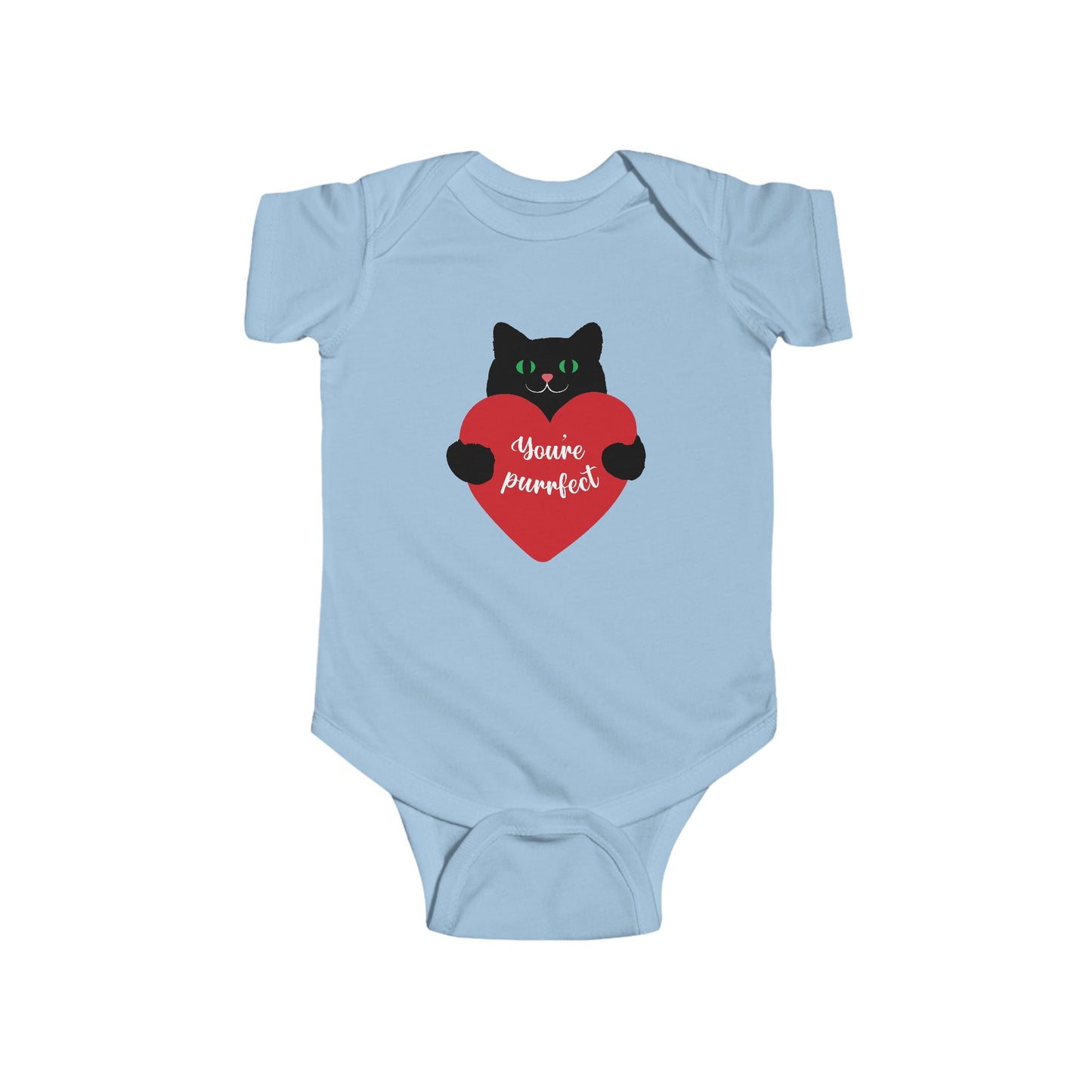 Cute Cat Love Infant Bodysuit - "You're Purrfect" Baby Onesie