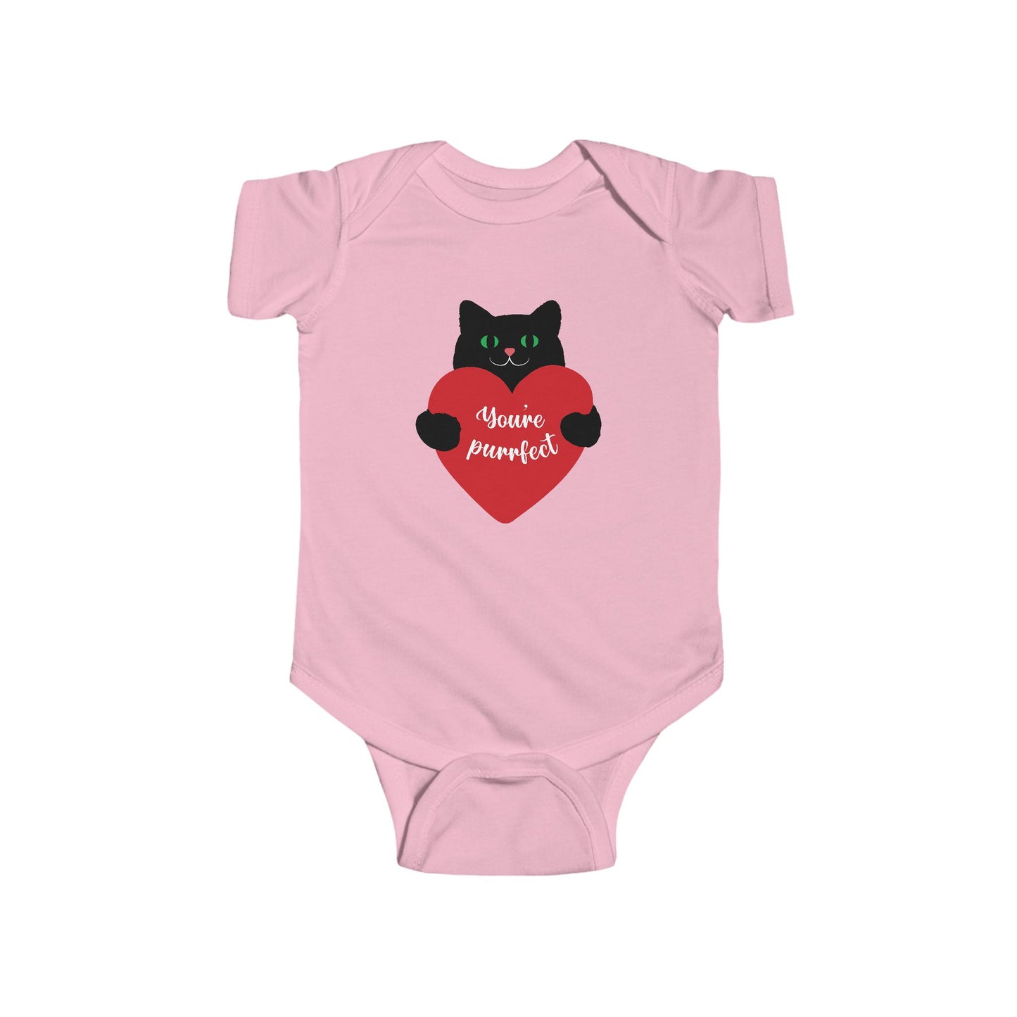 Cute Cat Love Infant Bodysuit - "You're Purrfect" Baby Onesie