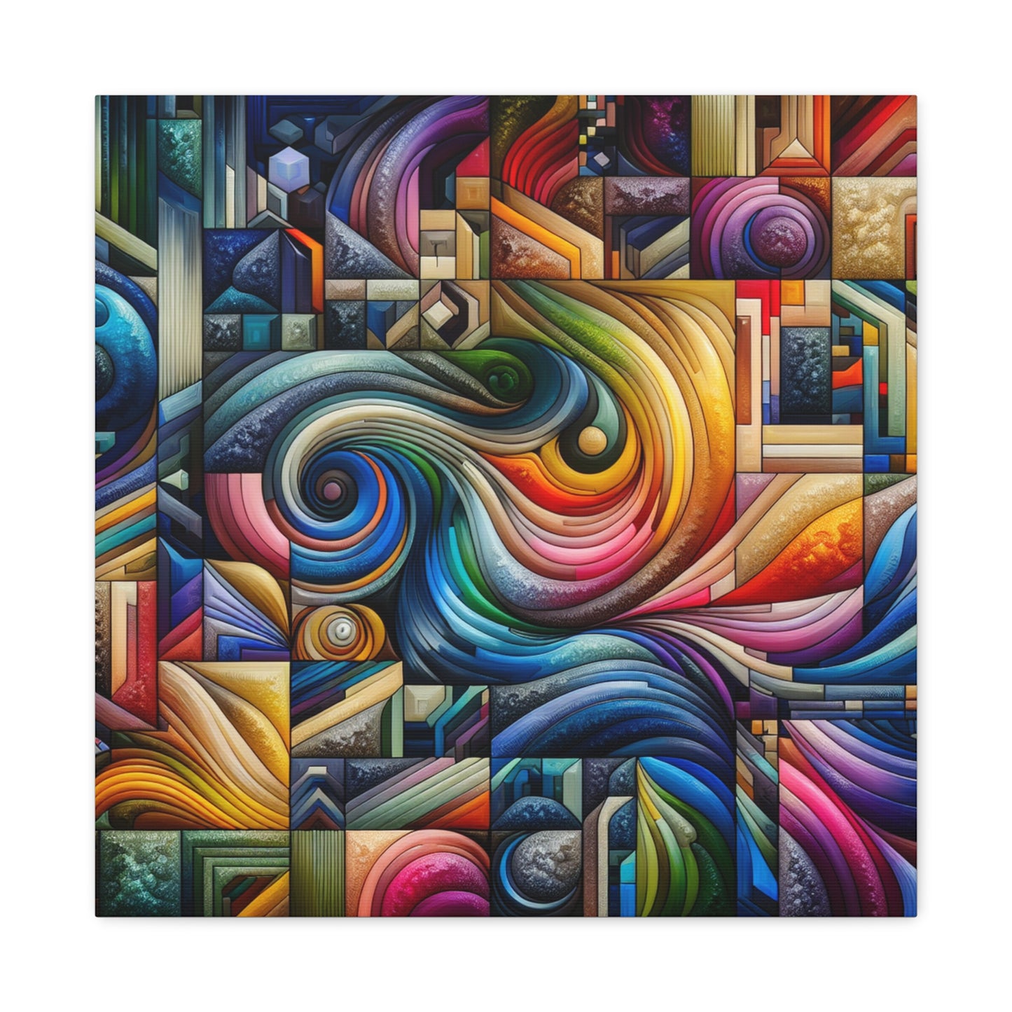 Vibrant Abstract Swirl Matte Canvas Art - Colorful Home Decor