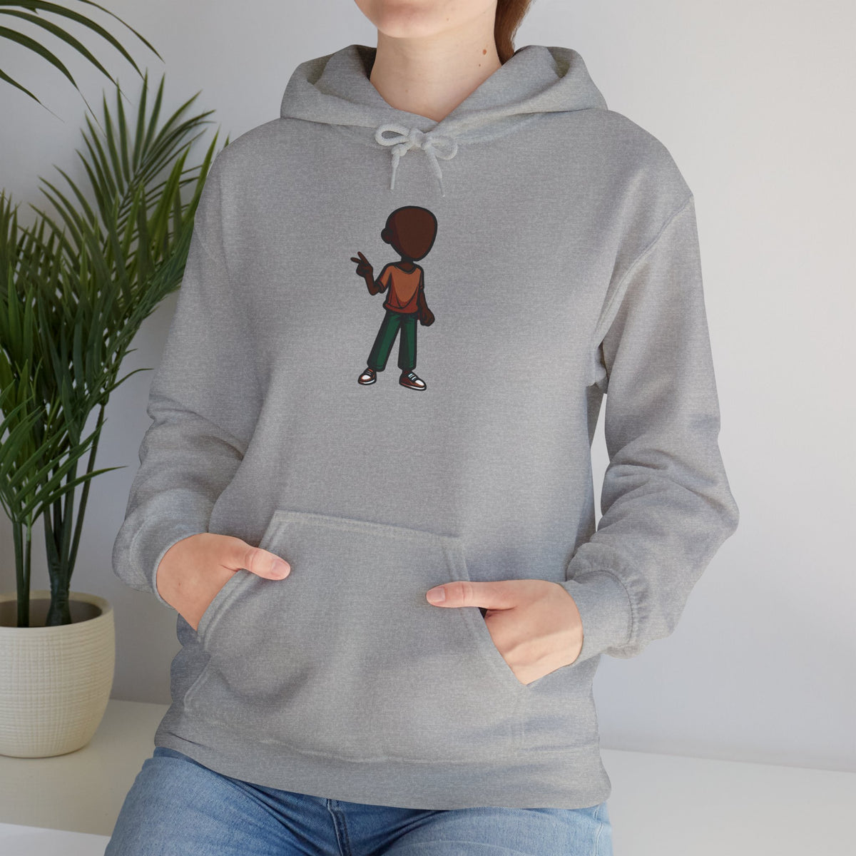 Make Haiti The Pearl of the Antilles Again Hoodie — Cartoon Figure Back Print