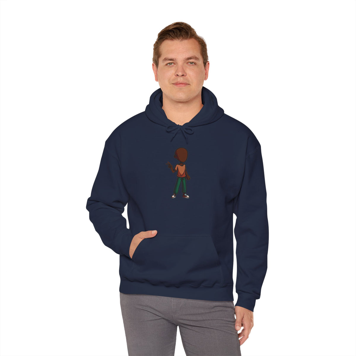 Make Haiti The Pearl of the Antilles Again Hoodie — Cartoon Figure Back Print
