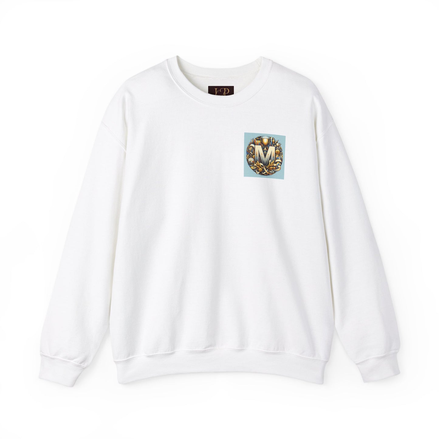 Chic Unisex Crewneck Sweatshirt with Artistic 'M' Design