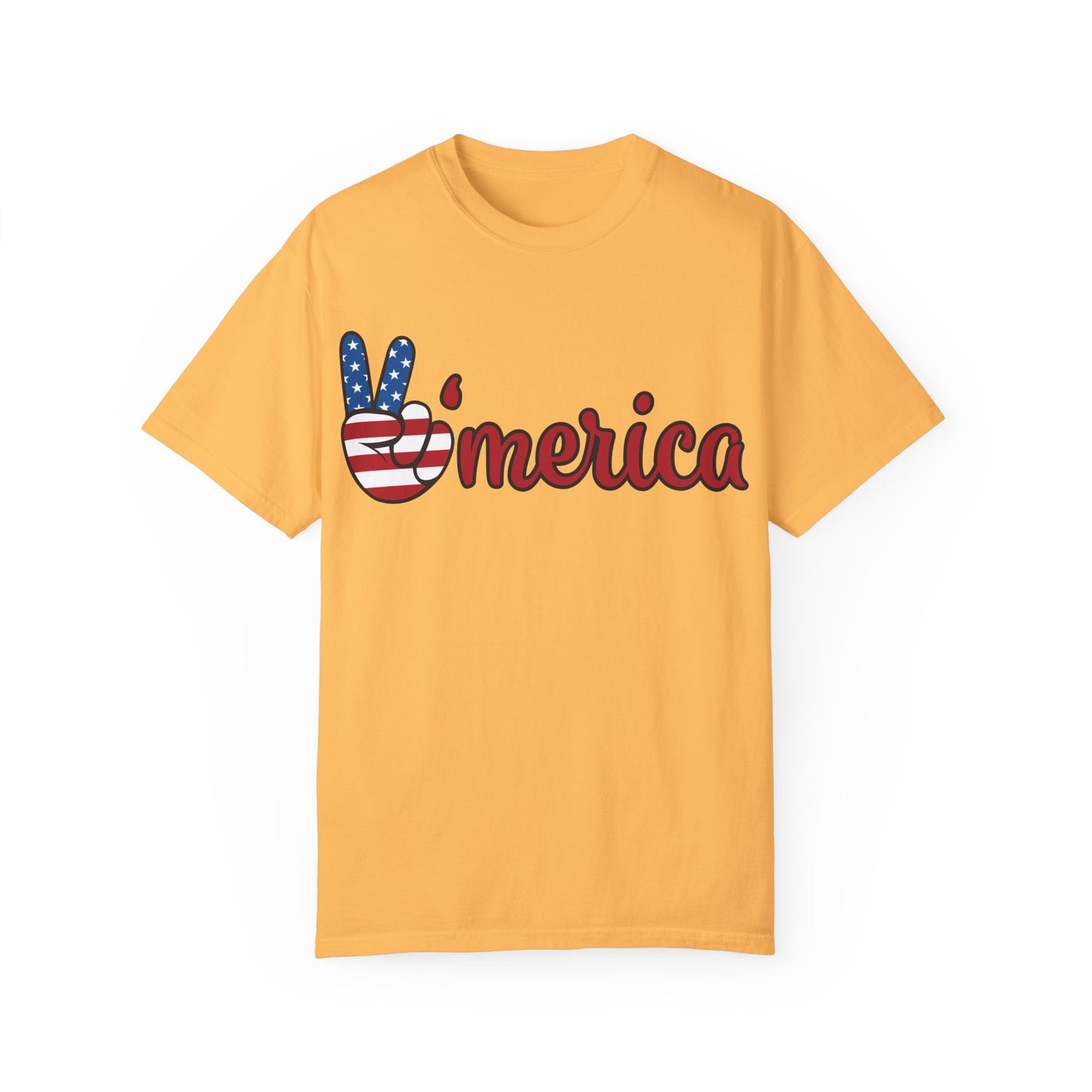 'Peace' Americana Unisex Garment-Dyed T-Shirt - Celebrate Freedom & Unity