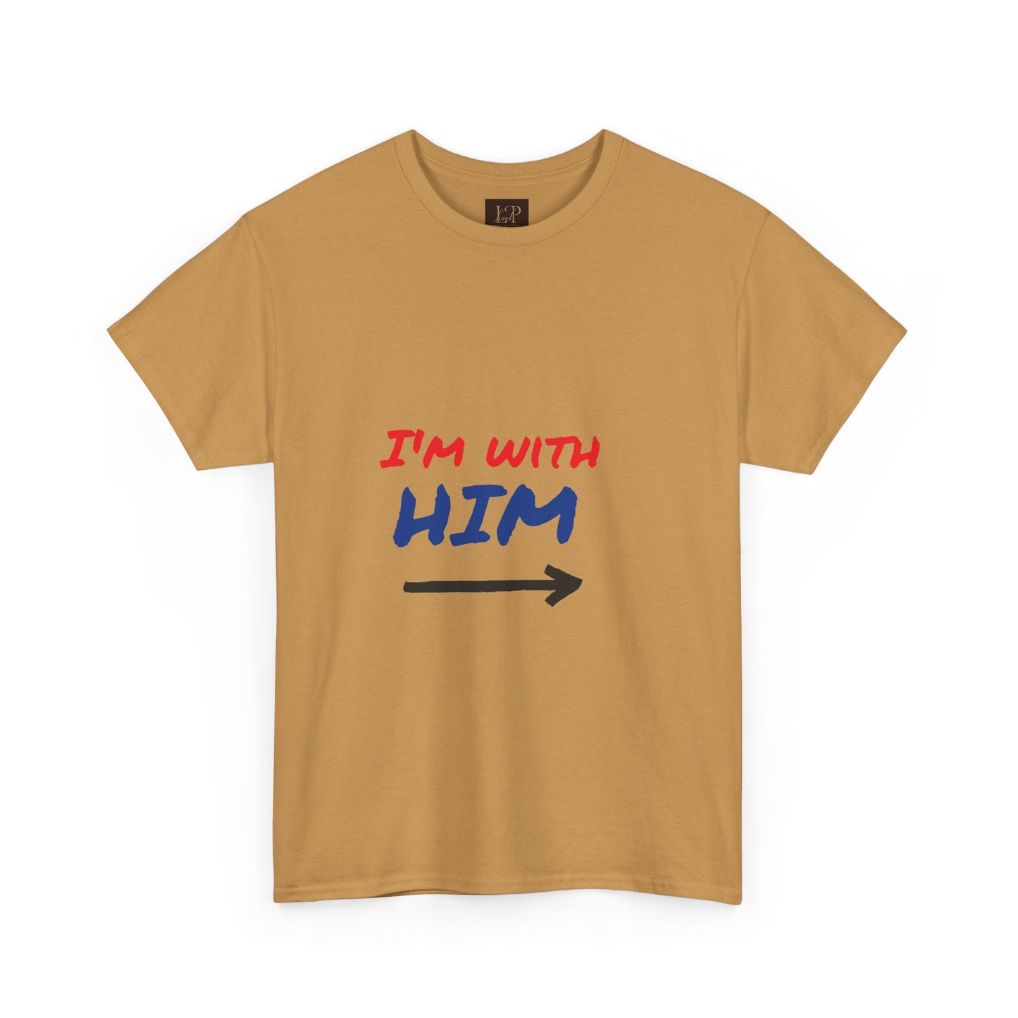 I'm With Him Unisex Heavy Cotton Tee - Casual Statement Tee for Any Occasion
