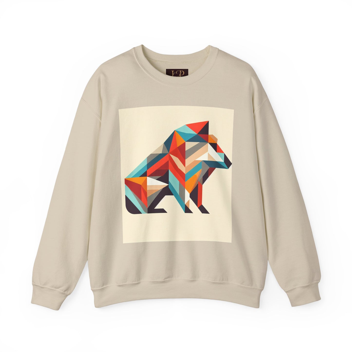 Geometric Wolf Crewneck Sweatshirt - Inspirational Quote Apparel