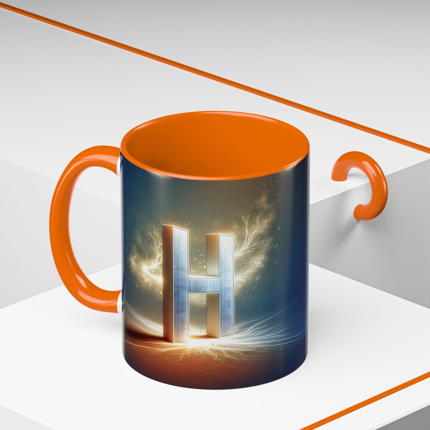 Stunning Accent Coffee Mug with Abstract Letter Design