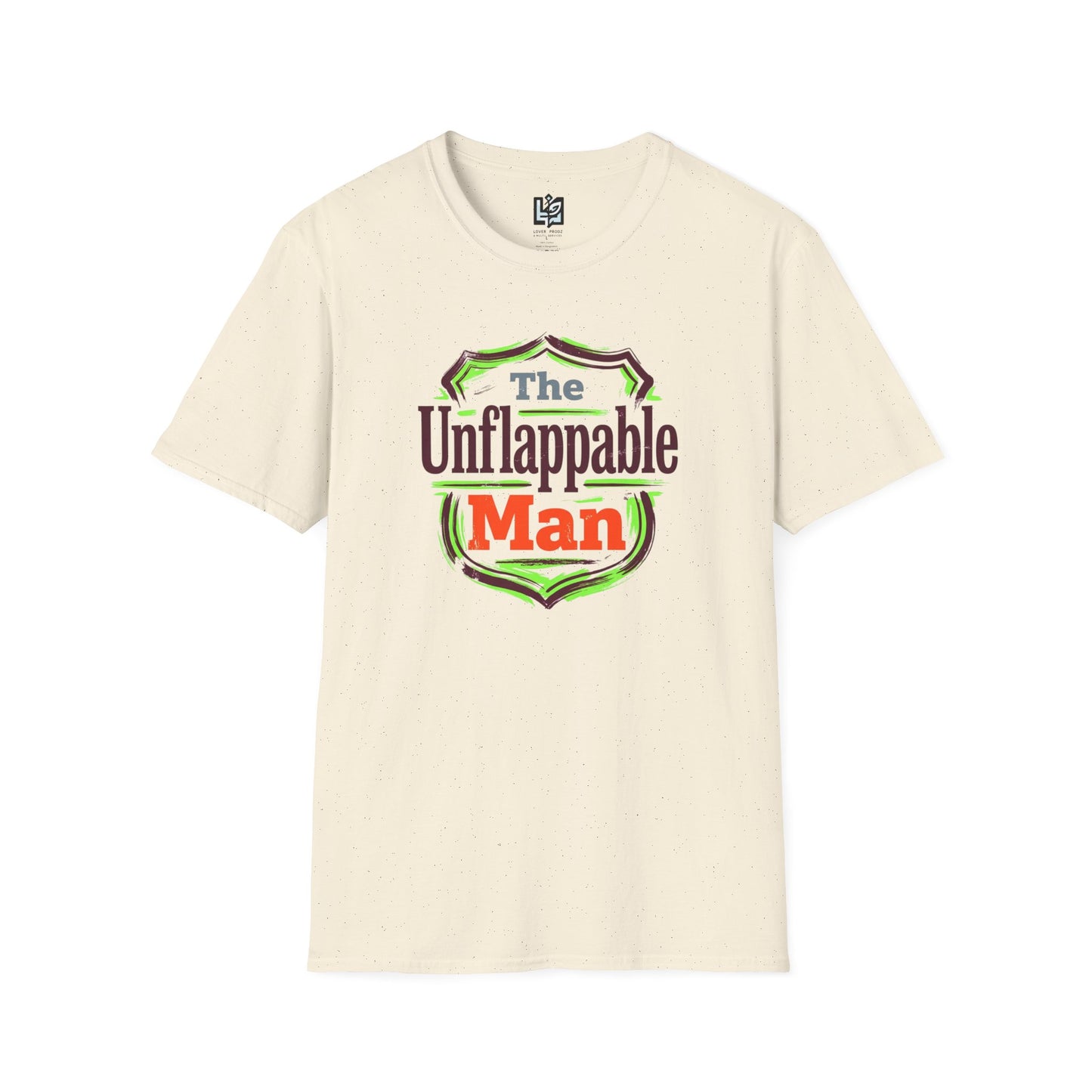 The Unflappable Man T-Shirt — Funny Retro Badge Graphic Tee