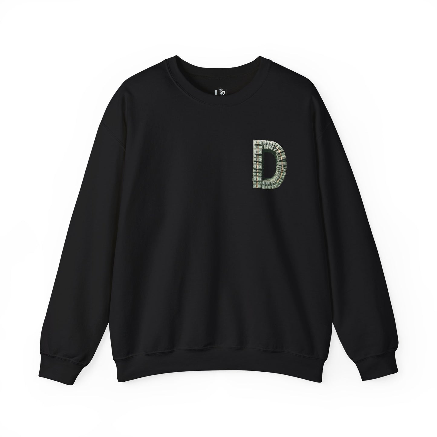 Unisex Crewneck Sweatshirt with 'D' and Dollar Sign Design | Stylish & Cozy Apparel for Casual Days