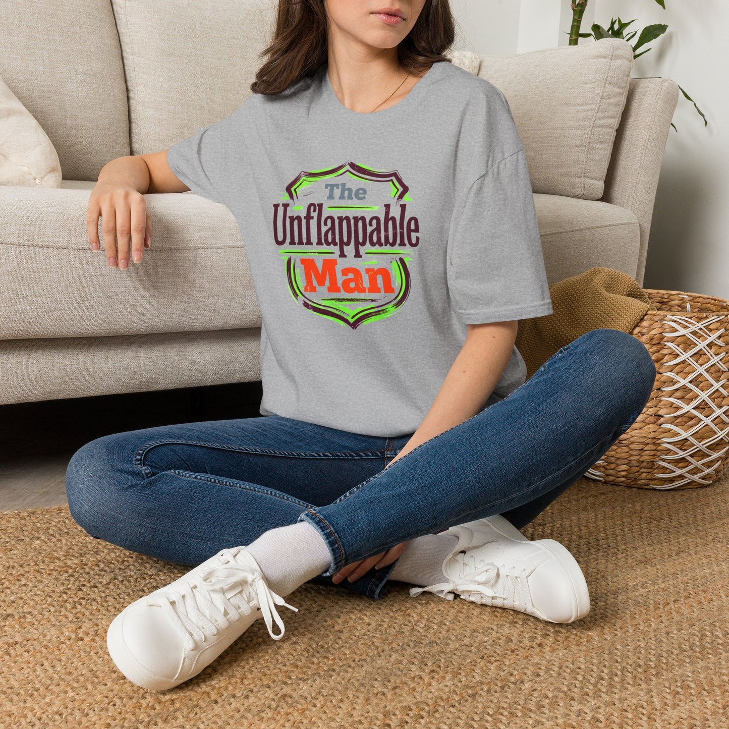 The Unflappable Man T-Shirt — Funny Retro Badge Graphic Tee