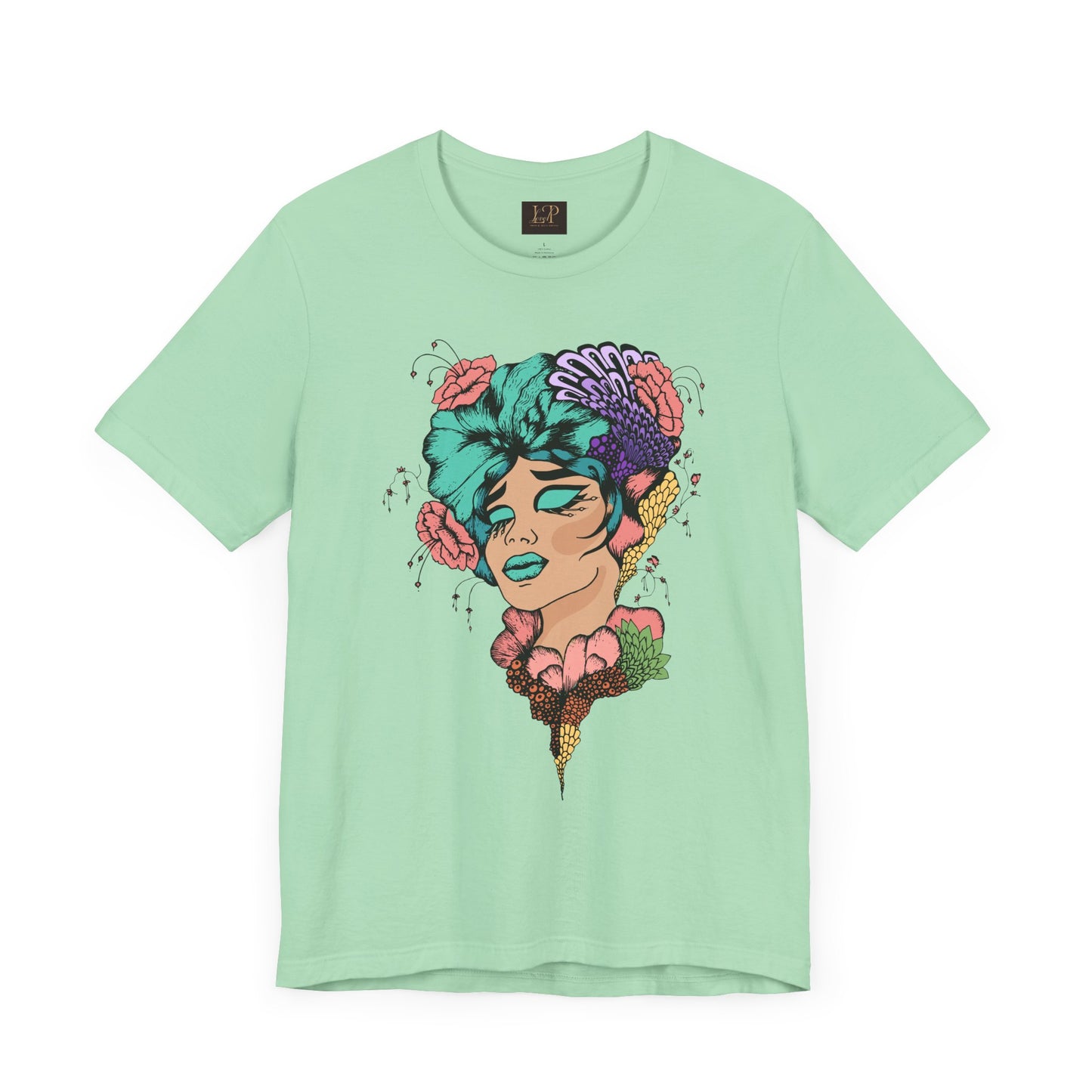 Artistic Floral Unisex Tee with Vibrant Design