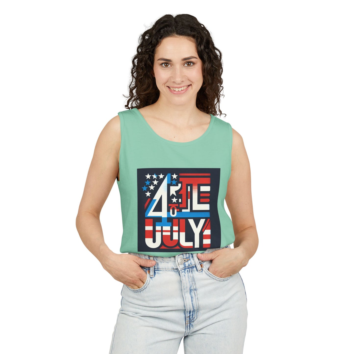 Patriotic Fourth of July Tank Top, American Flag Tee, Summer Celebration Apparel, Unisex Graphic Shirt, USA Independence Day Outfit