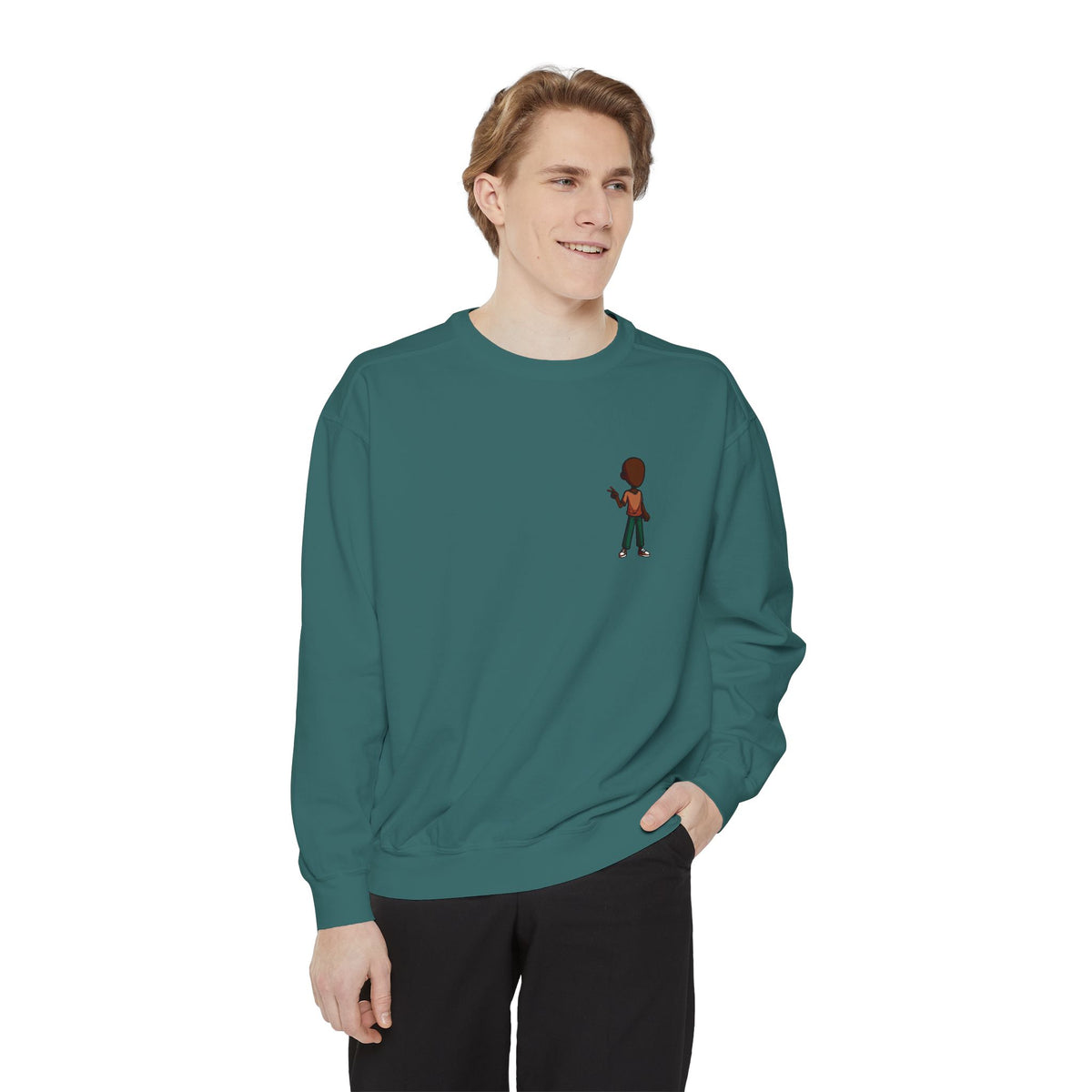 Retro Pixel Boy Graphic Sweatshirt