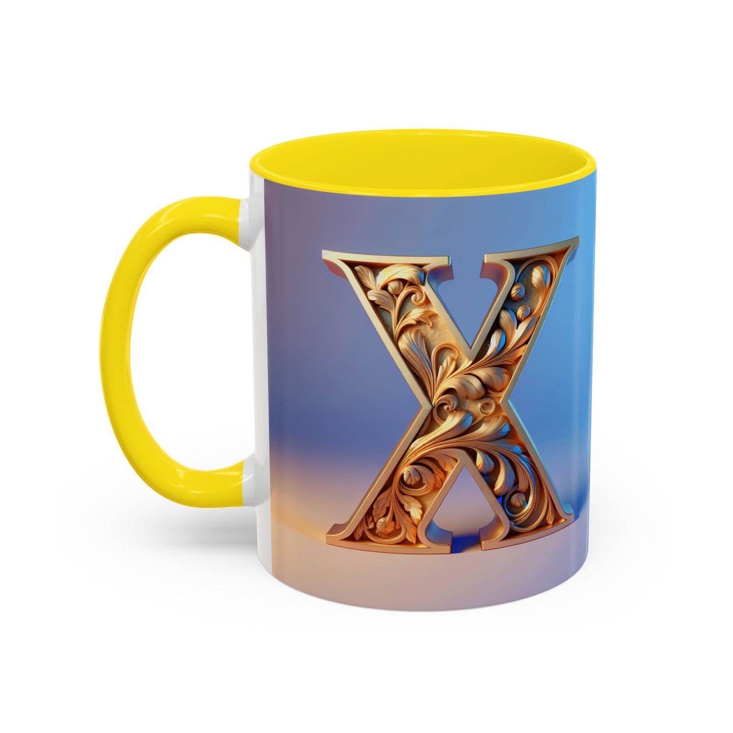 Elegant Monogram Accent Coffee Mug - Customizable X Design for Home & Gifts