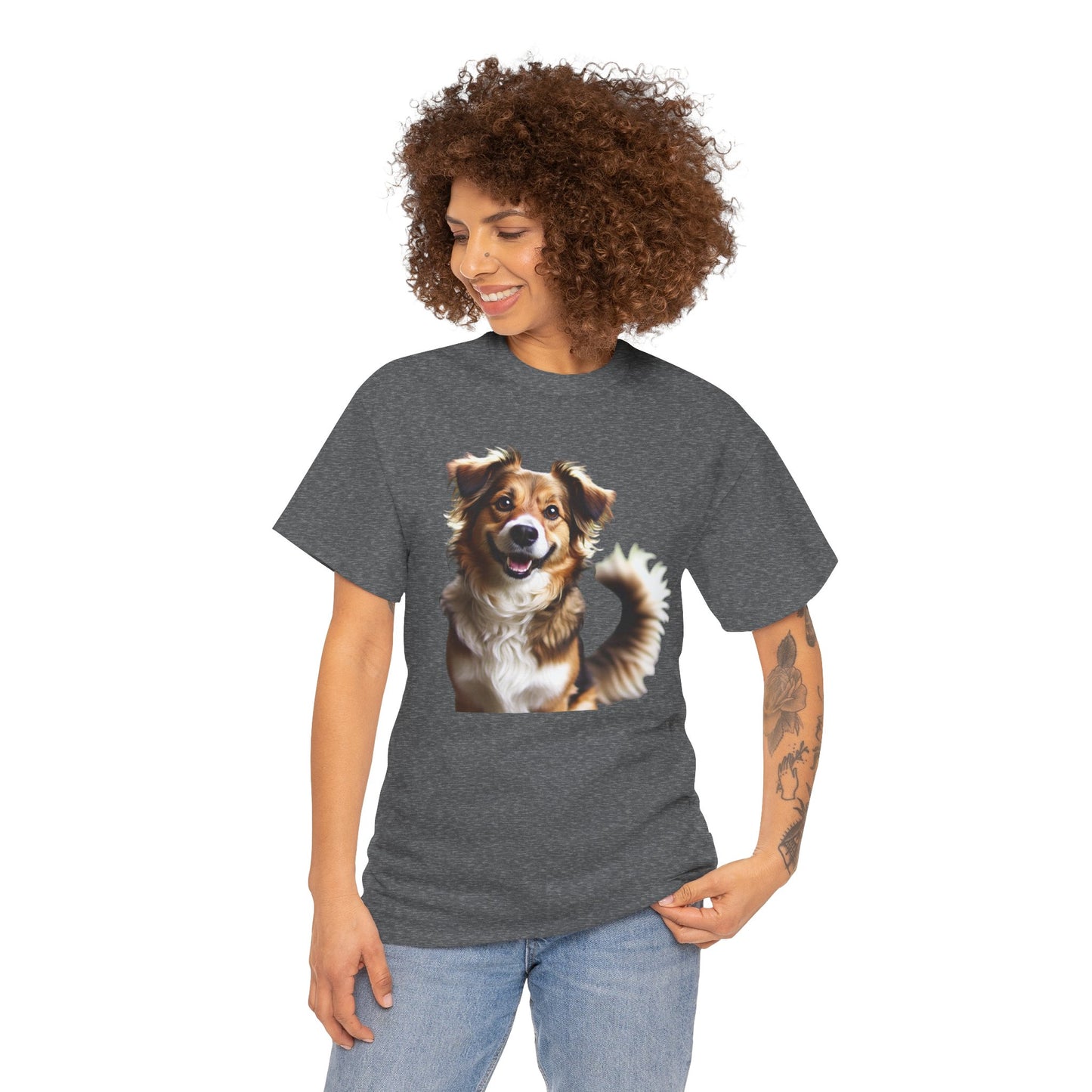 Happy Dog Unisex Heavy Cotton Tee - Perfect Gift for Pet Lovers