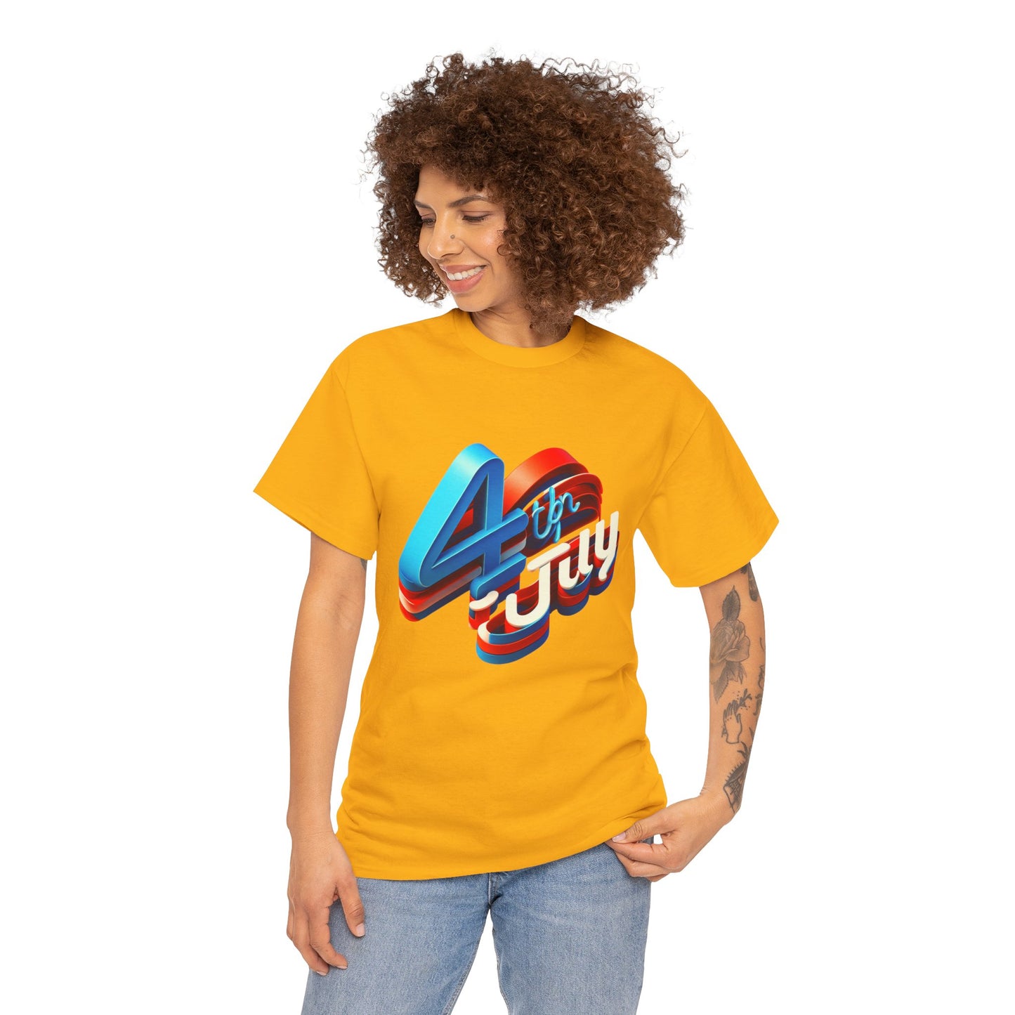 4th of July Unisex Heavy Cotton Tee, Patriotic Shirt, Independence Day Apparel, Summer Event T-Shirt, Casual Graphic Tee
