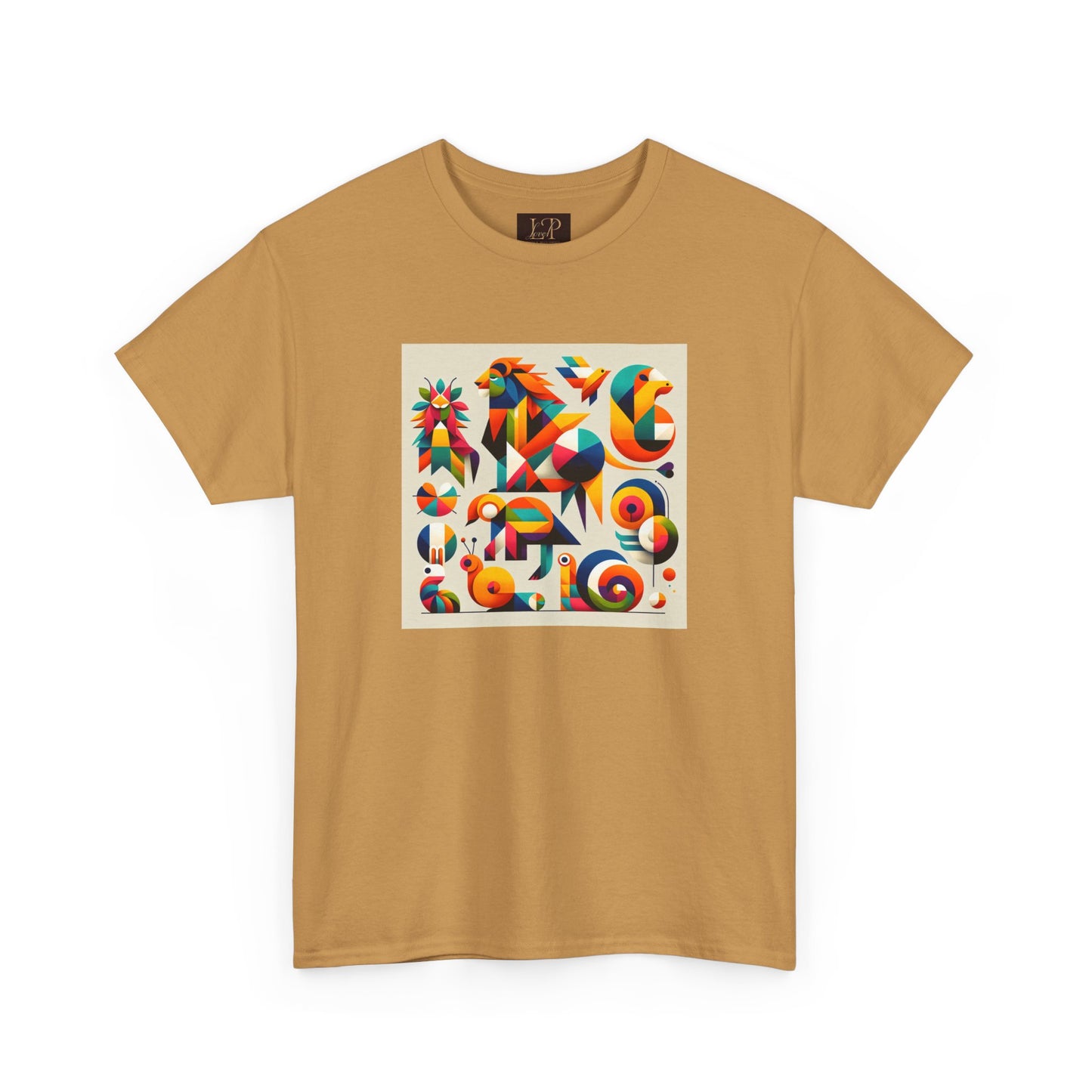 Vibrant Unisex Heavy Cotton Tee - Colorful Abstract Design