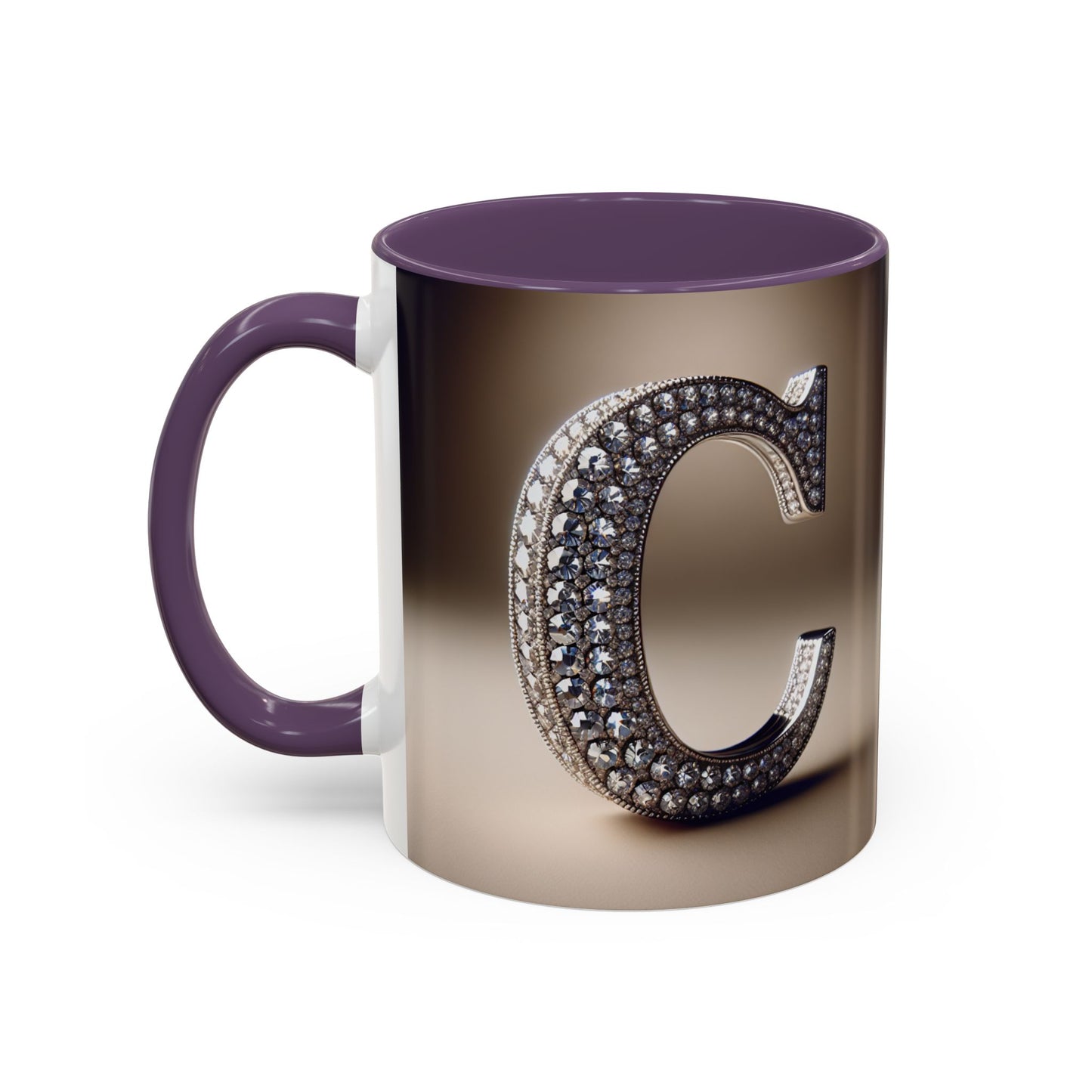 Elegant Initial 'C' Accent Coffee Mug - 11oz & 15oz Ceramics for Personalized Gifts