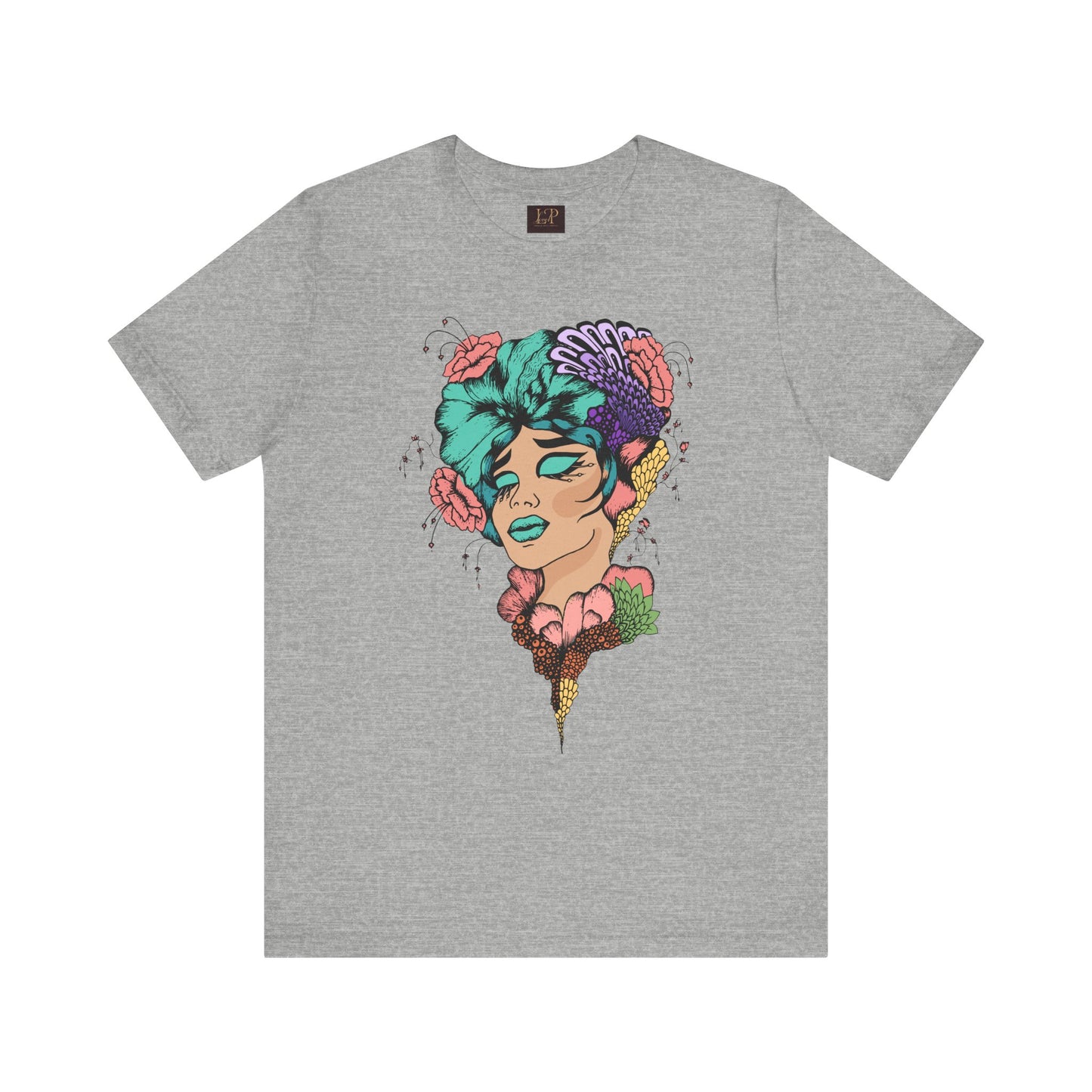 Artistic Floral Unisex Tee with Vibrant Design