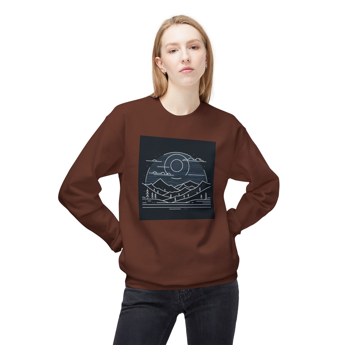 Adventure Awaits Fleece Crewneck Sweatshirt - Perfect for Nature Lovers