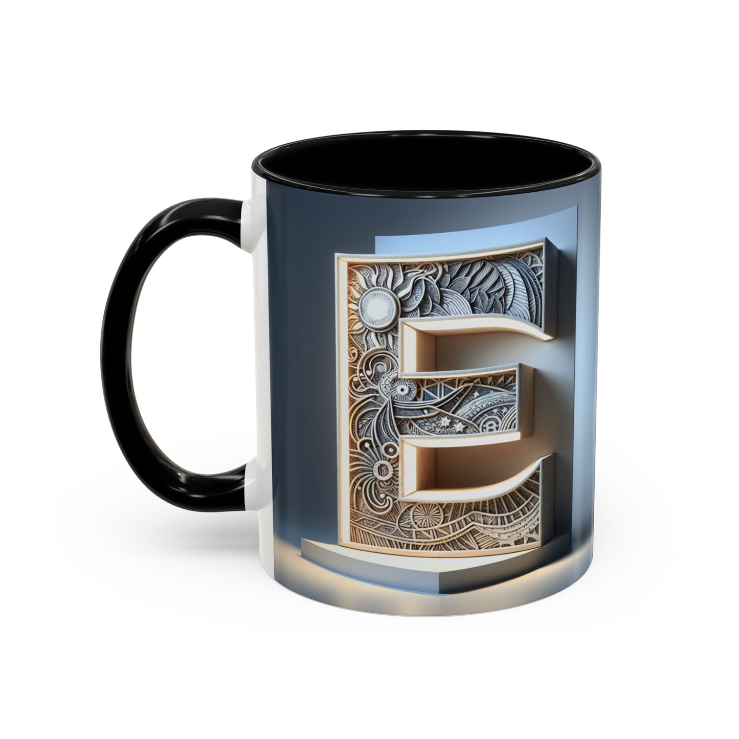 Personalized Elegant Accent Coffee Mug - Unique Monogram Design for Home or Office