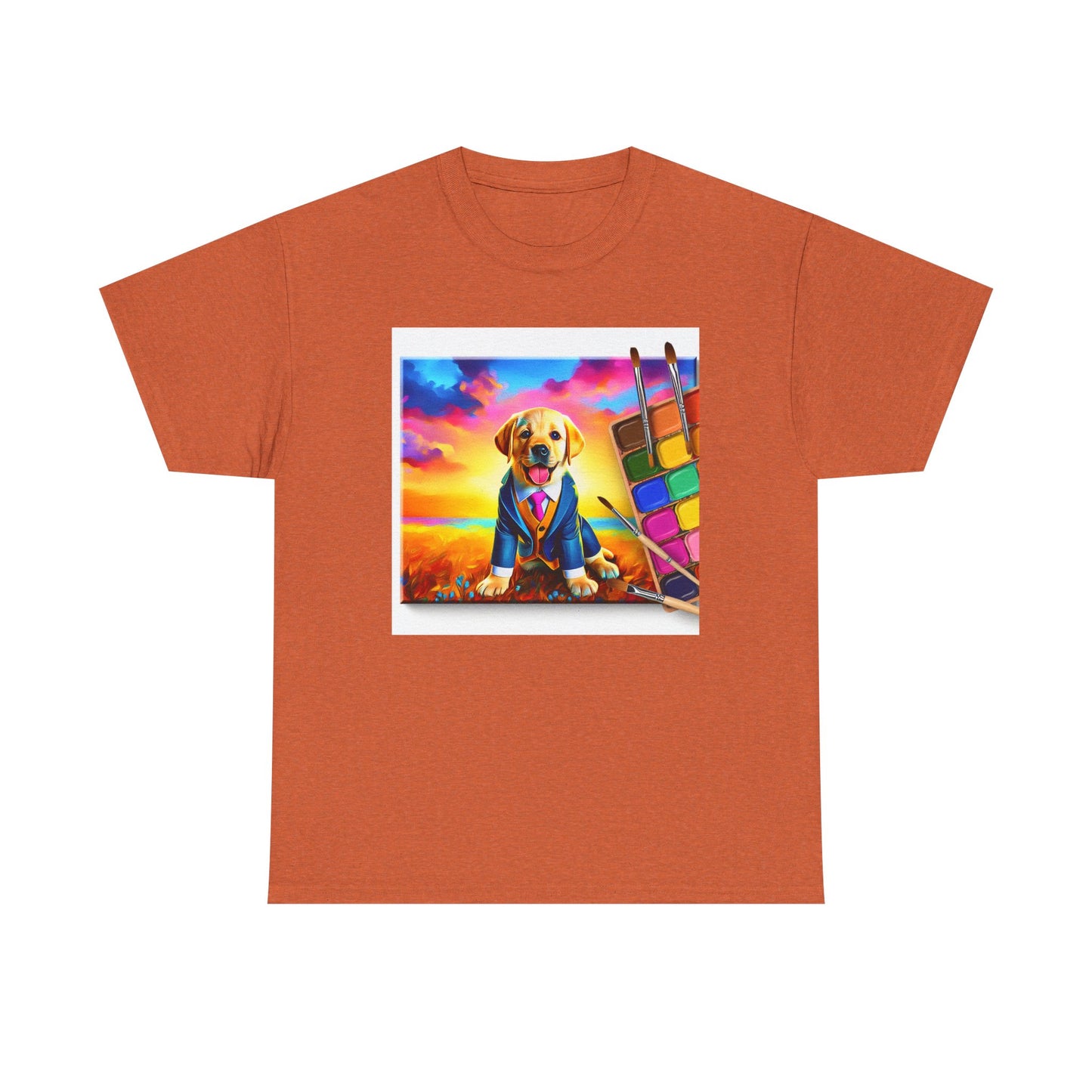 Playful Dog Art Unisex Heavy Cotton Tee