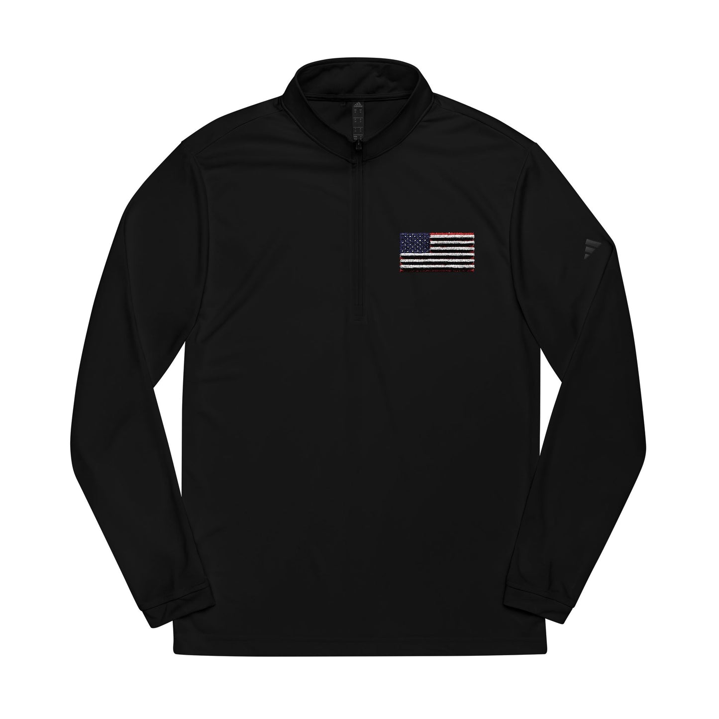 adidas® Embroidered American Flag Quarter-Zip Pullover